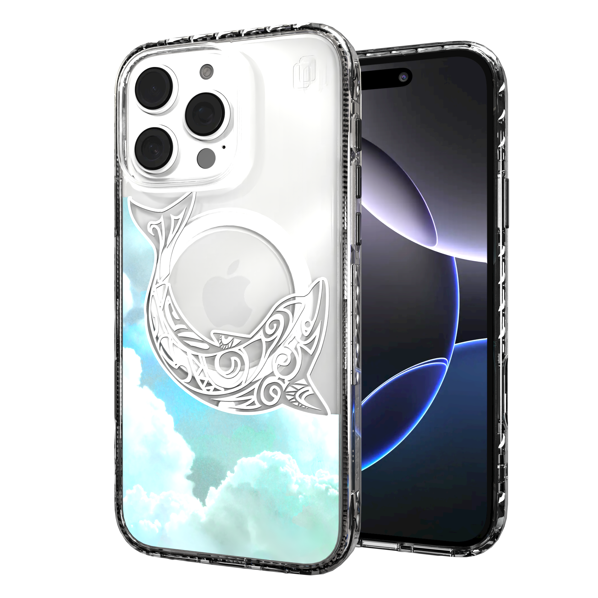 iPhone 16 Series | MagSafe | Coastal Case Collection | White & Teal Dolphine Dolphin / iPhone 16 Pro Max / Clear
