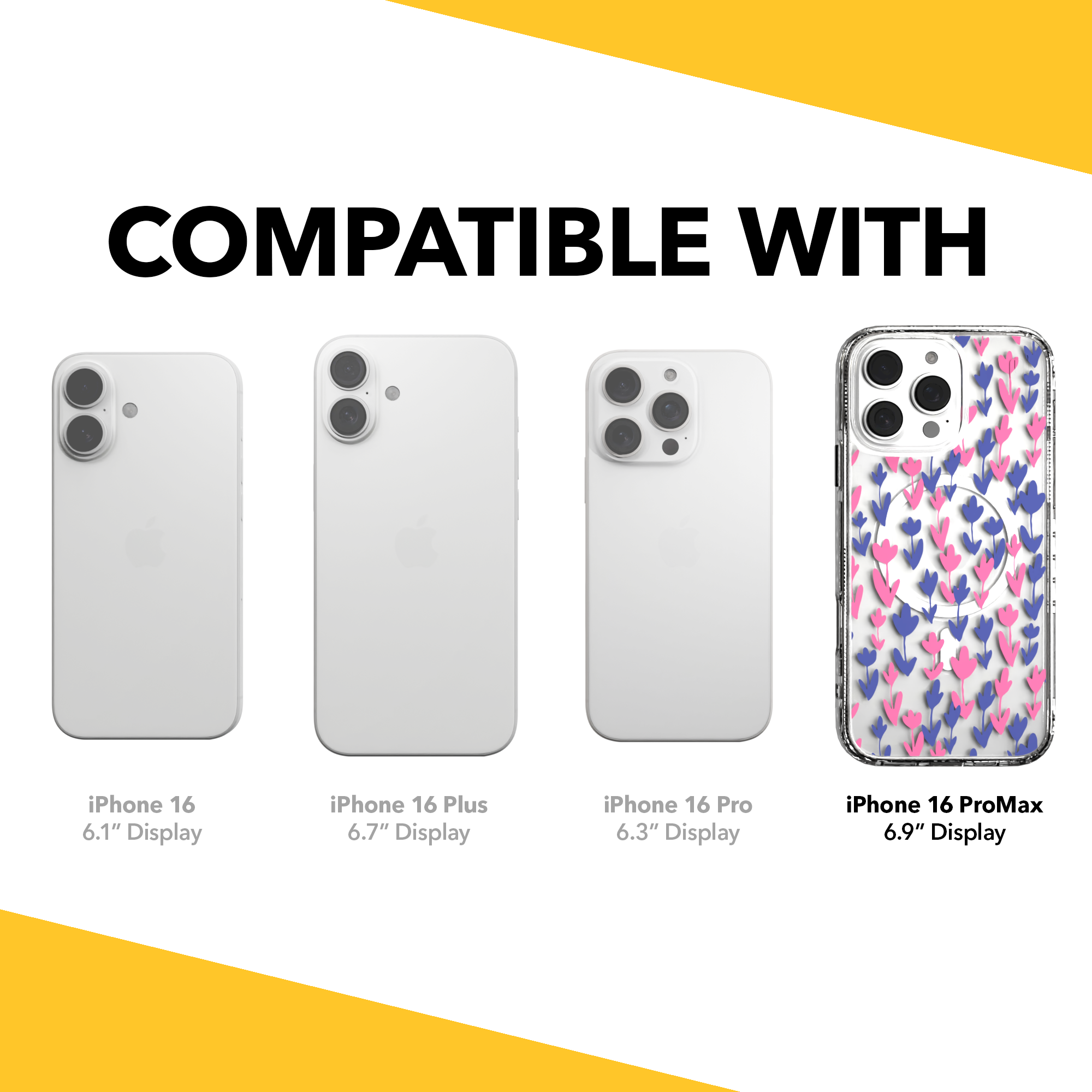 iPhone 16 Series | MagSafe | Flower Case Collection | Pink & Purple Pastel Blooms Pastel Bloom / iPhone 16 Pro Max / Clear
