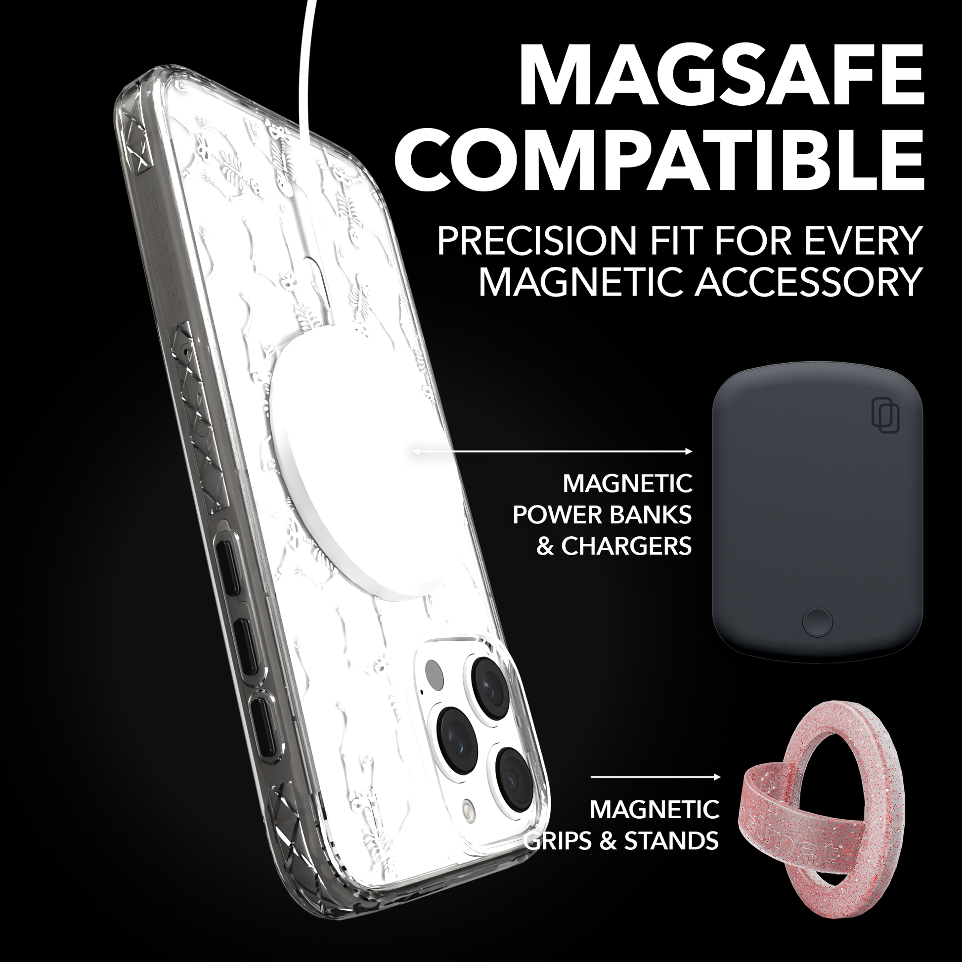 iPhone 16 Series | MagSafe | Halloween Case | Dancing Skeletons Dancing Skeletons / iPhone 16 Pro Max / Clear