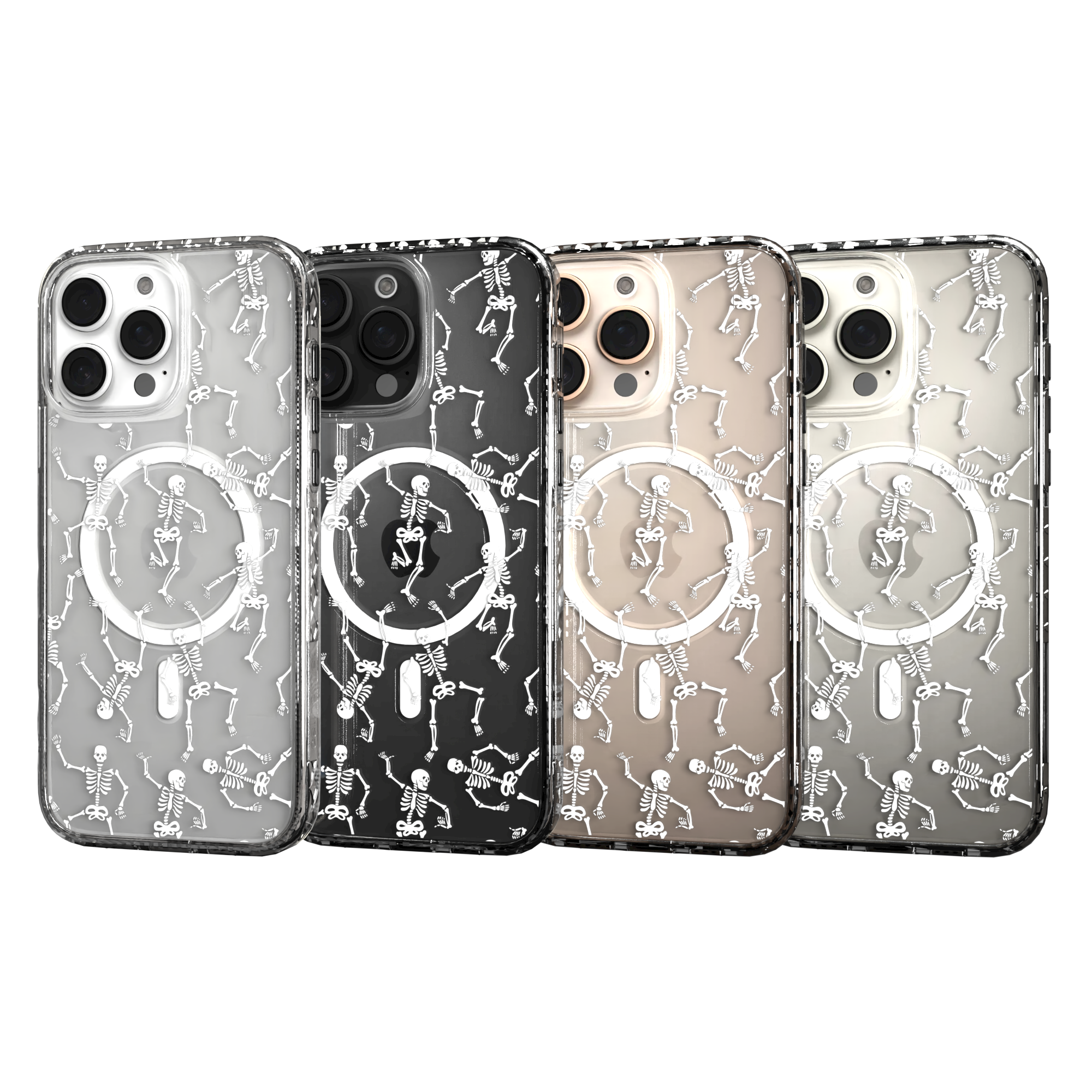 iPhone 16 Series | MagSafe | Halloween Case | Dancing Skeletons Dancing Skeletons / iPhone 16 Pro Max / Clear