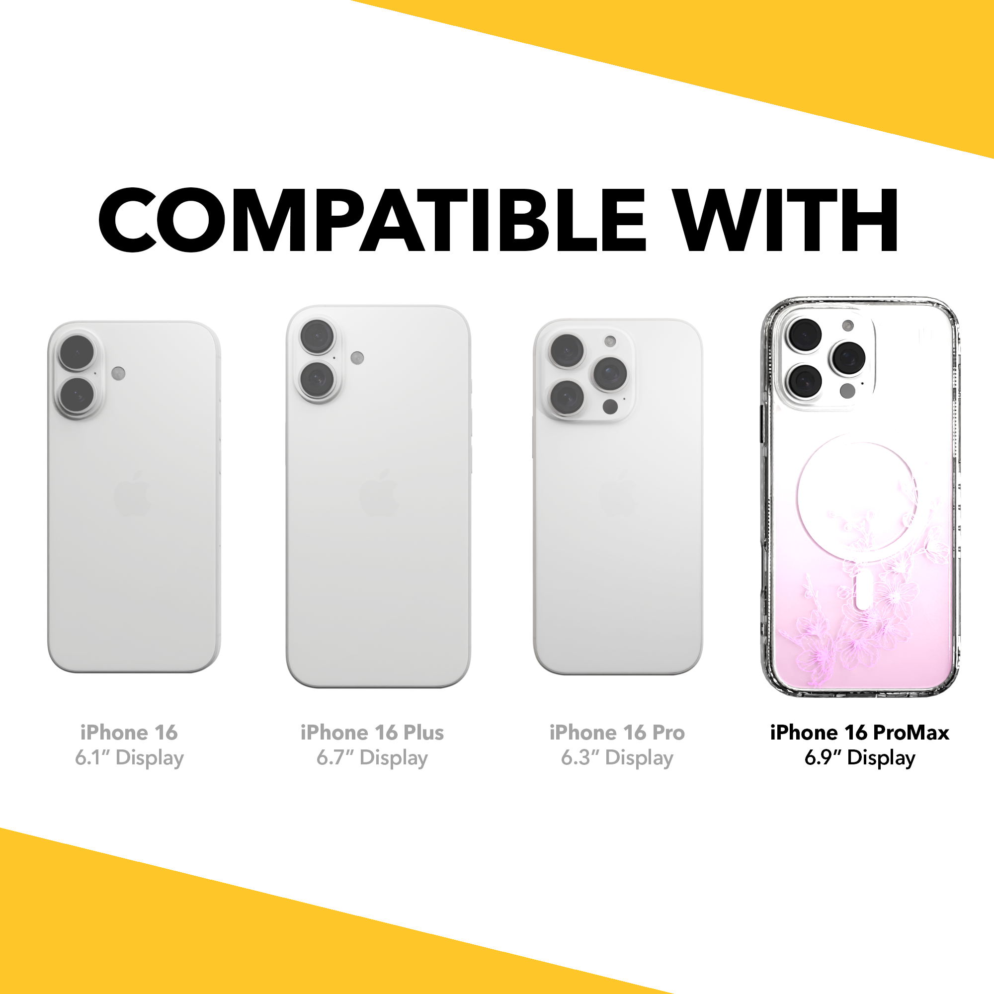 iPhone 16 Series | MagSafe | Ombre Bouquet Case Collection | Ballet Blush Pink Ballet Blush / iPhone 16 Pro Max / Clear