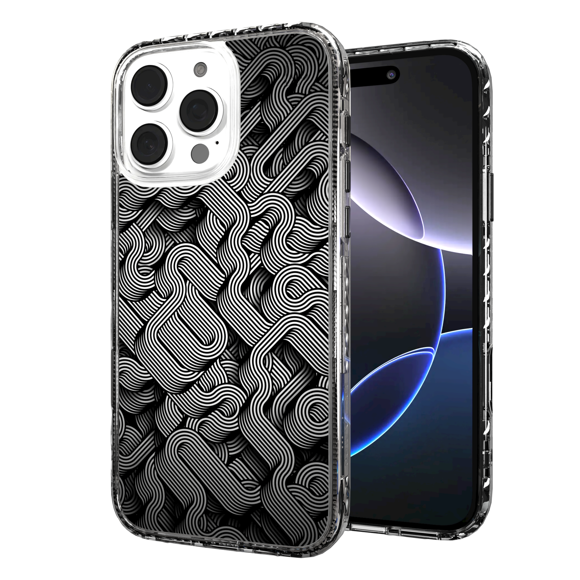 iPhone 16 Series | MagSafe | Monochromatic Case Designs | Black & White Dimensions Black & White Dimensions / iPhone 16 Pro Max / Clear