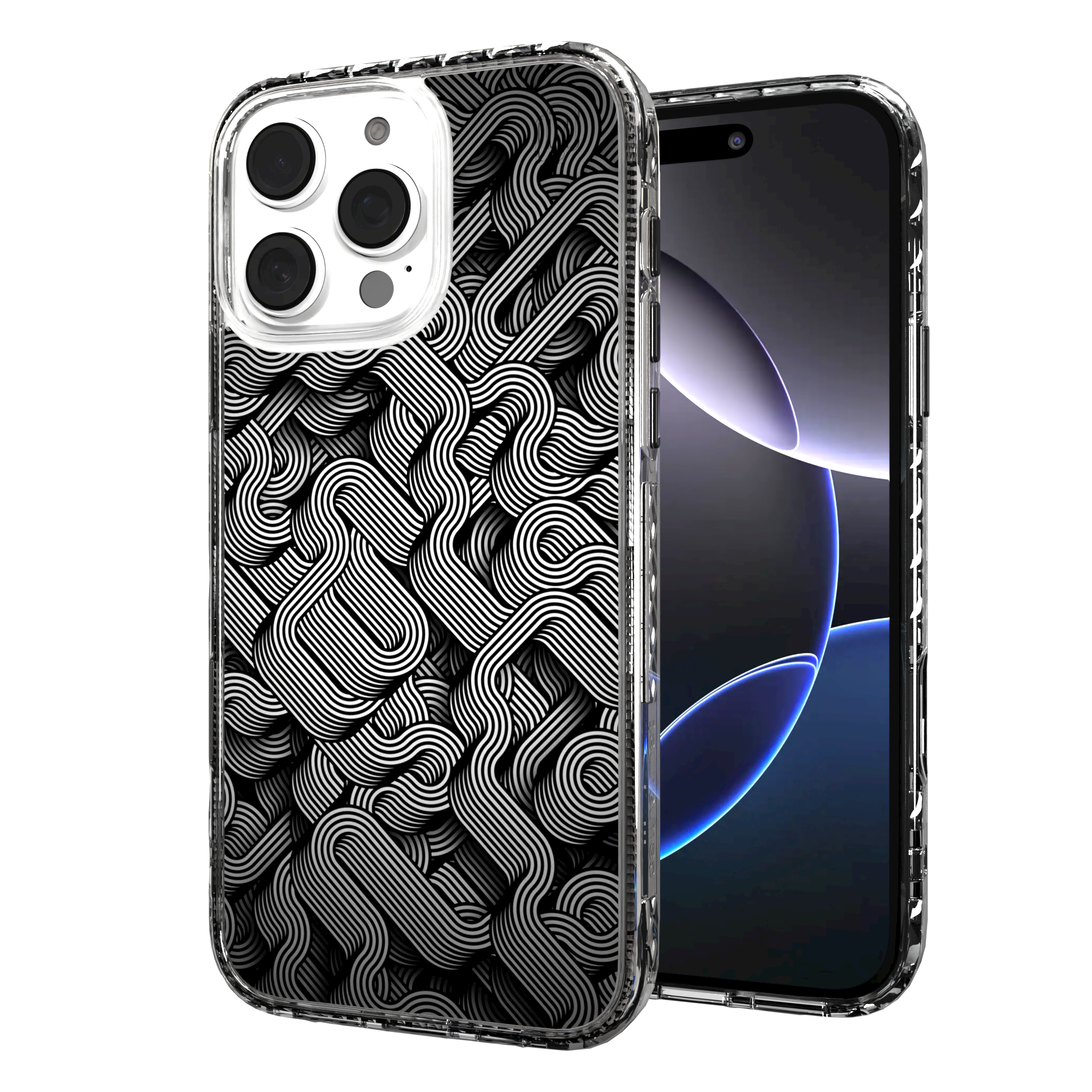 iPhone 16 Series | MagSafe | Monochromatic Case Designs | Black & White Dimensions Black & White Dimensions / iPhone 16 Pro Max / Clear