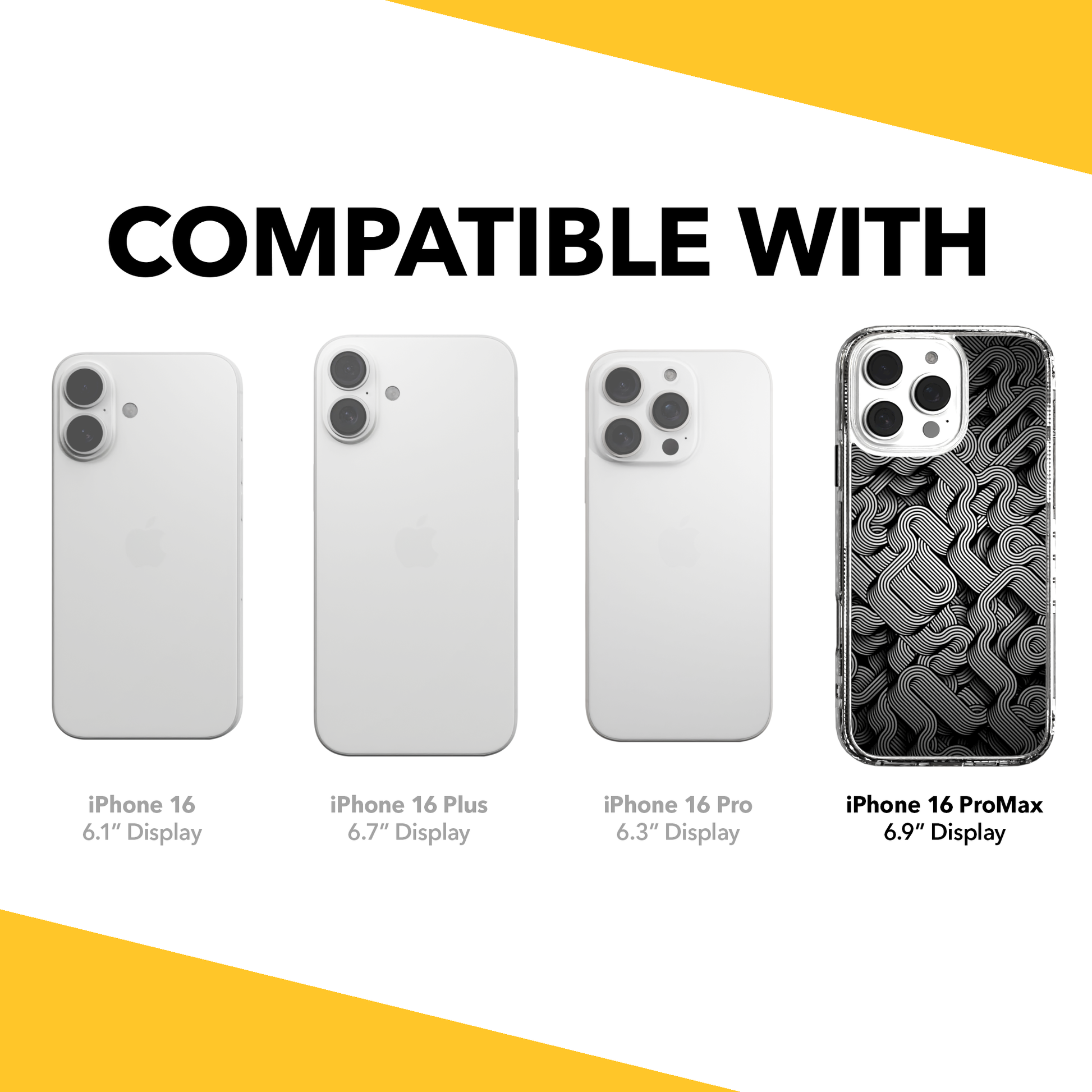 iPhone 16 Series | MagSafe | Monochromatic Case Designs | Black & White Dimensions Black & White Dimensions / iPhone 16 Pro Max / Clear