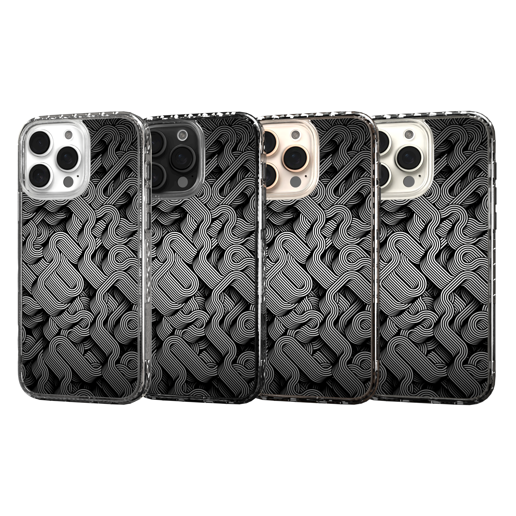 iPhone 16 Series | MagSafe | Monochromatic Case Designs | Black & White Dimensions Black & White Dimensions / iPhone 16 Pro Max / Clear