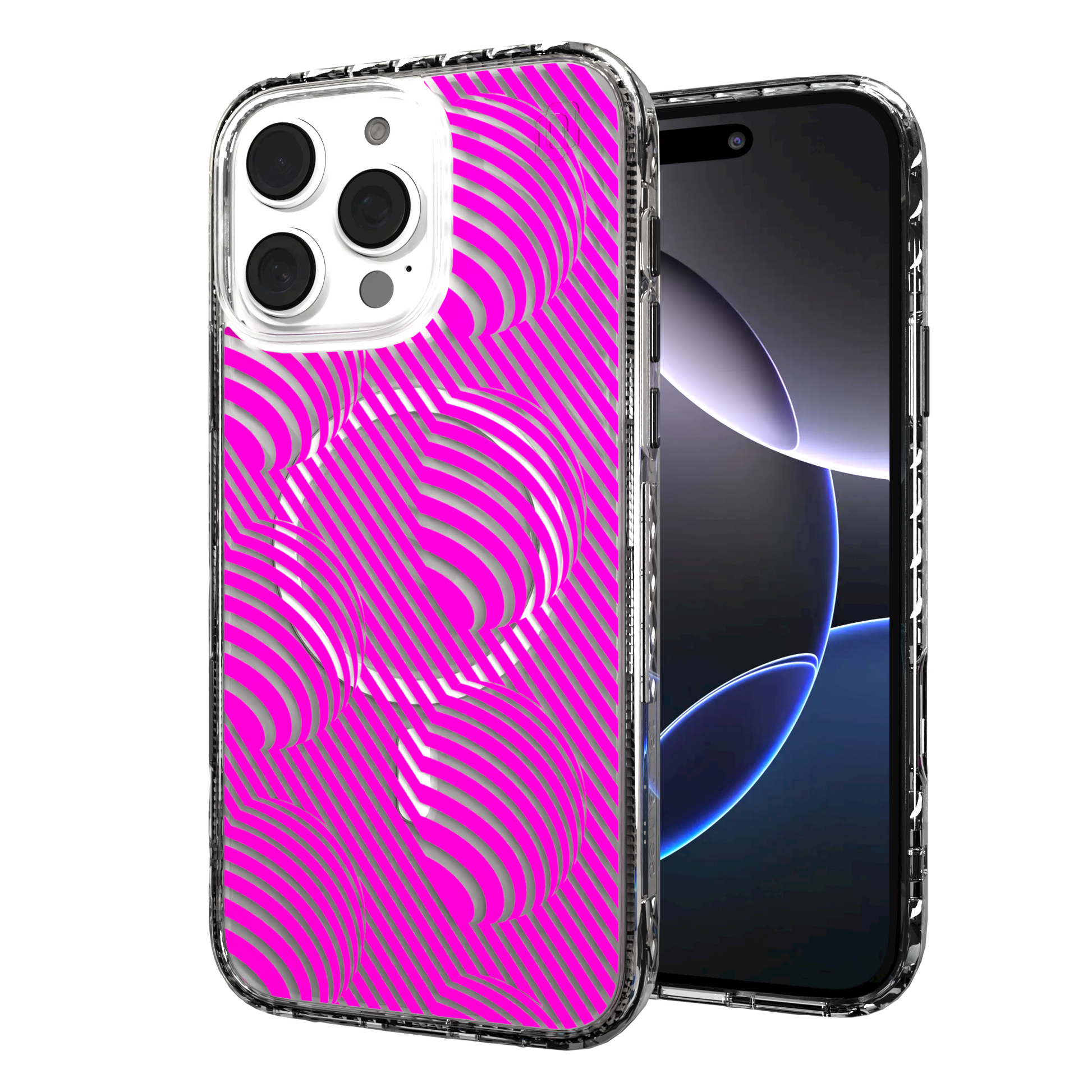 iPhone 16 Series | MagSafe | Monochromatic Case Designs | Pink Bumps Pink Bumps / iPhone 16 Pro Max / Clear