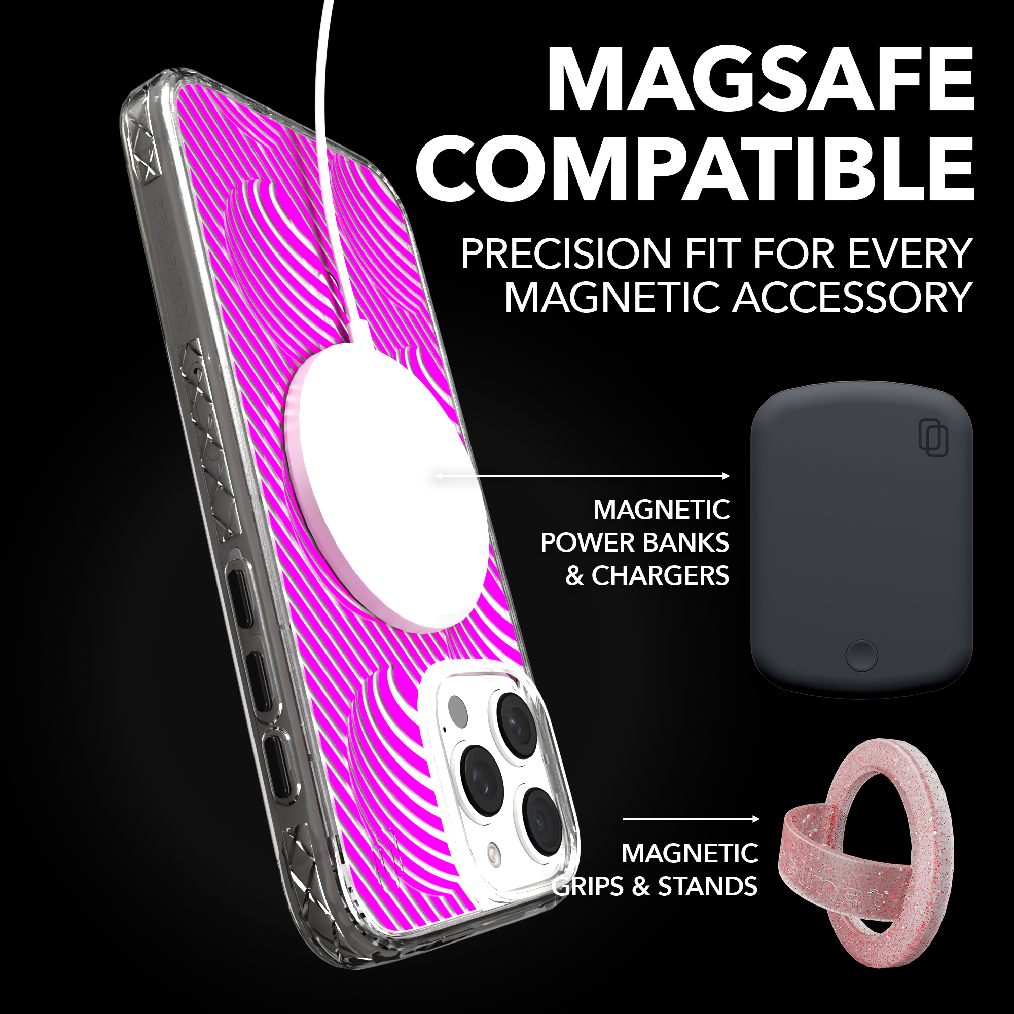 iPhone 16 Series | MagSafe | Monochromatic Case Designs | Pink Bumps Pink Bumps / iPhone 16 Pro Max / Clear