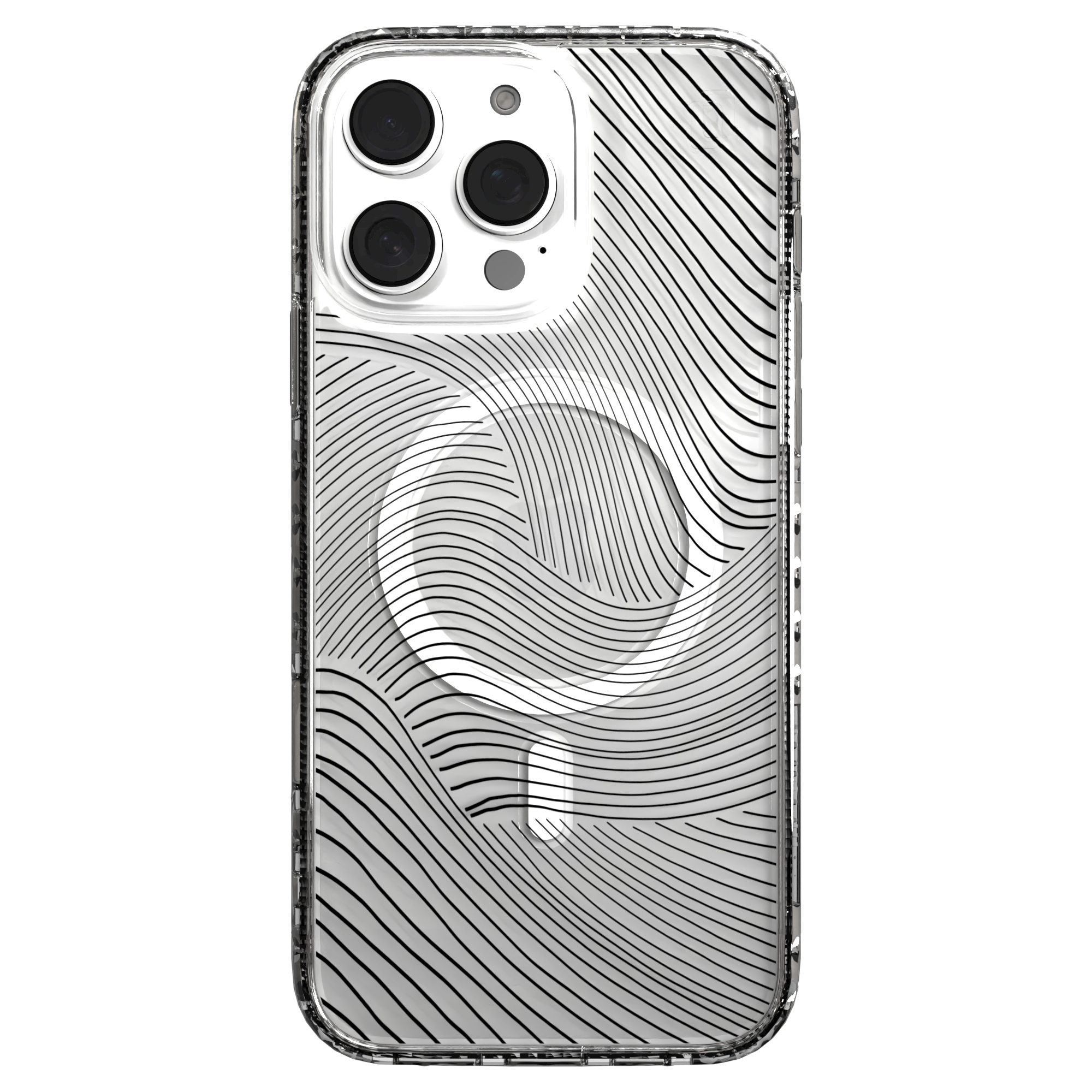 iPhone 16 Series | MagSafe | Abstract Art Case | Retro Clear Waves Retro Clear / iPhone 16 Pro Max / Clear