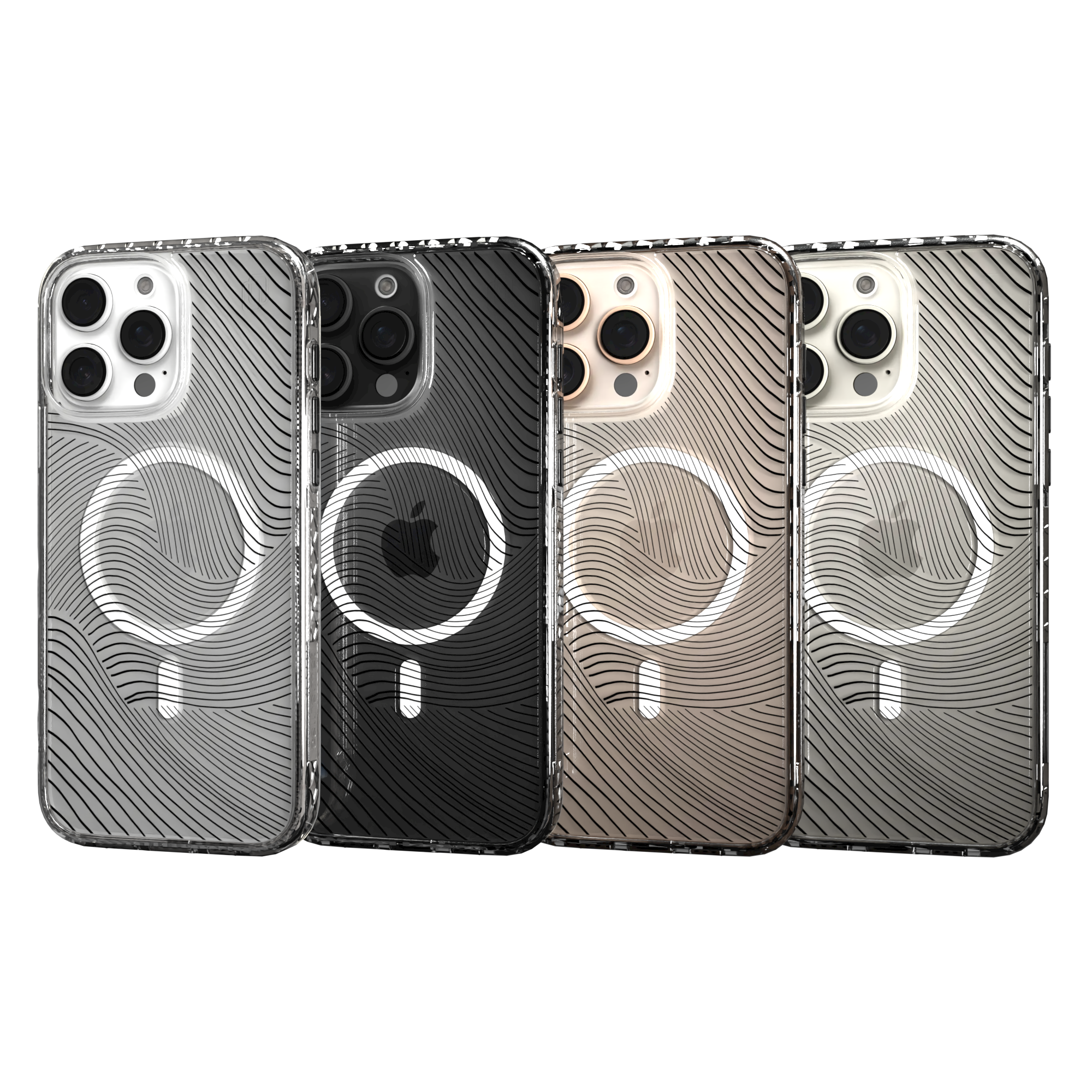 iPhone 16 Series | MagSafe | Abstract Art Case | Retro Clear Waves Retro Clear / iPhone 16 Pro Max / Clear