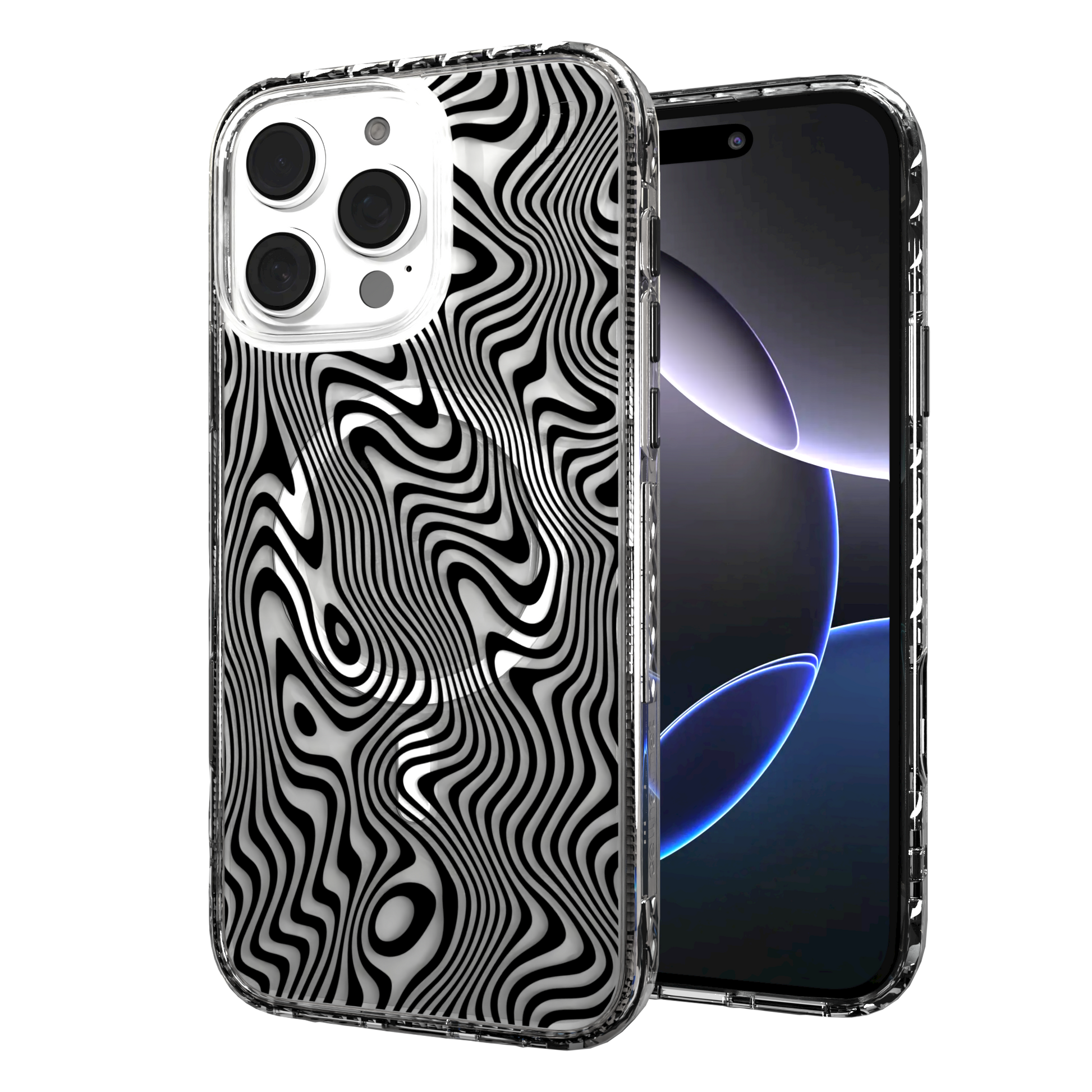 iPhone 16 Series | MagSafe | Monochromatic Case Designs | Swirling Tides Tide / iPhone 16 Pro Max / Clear