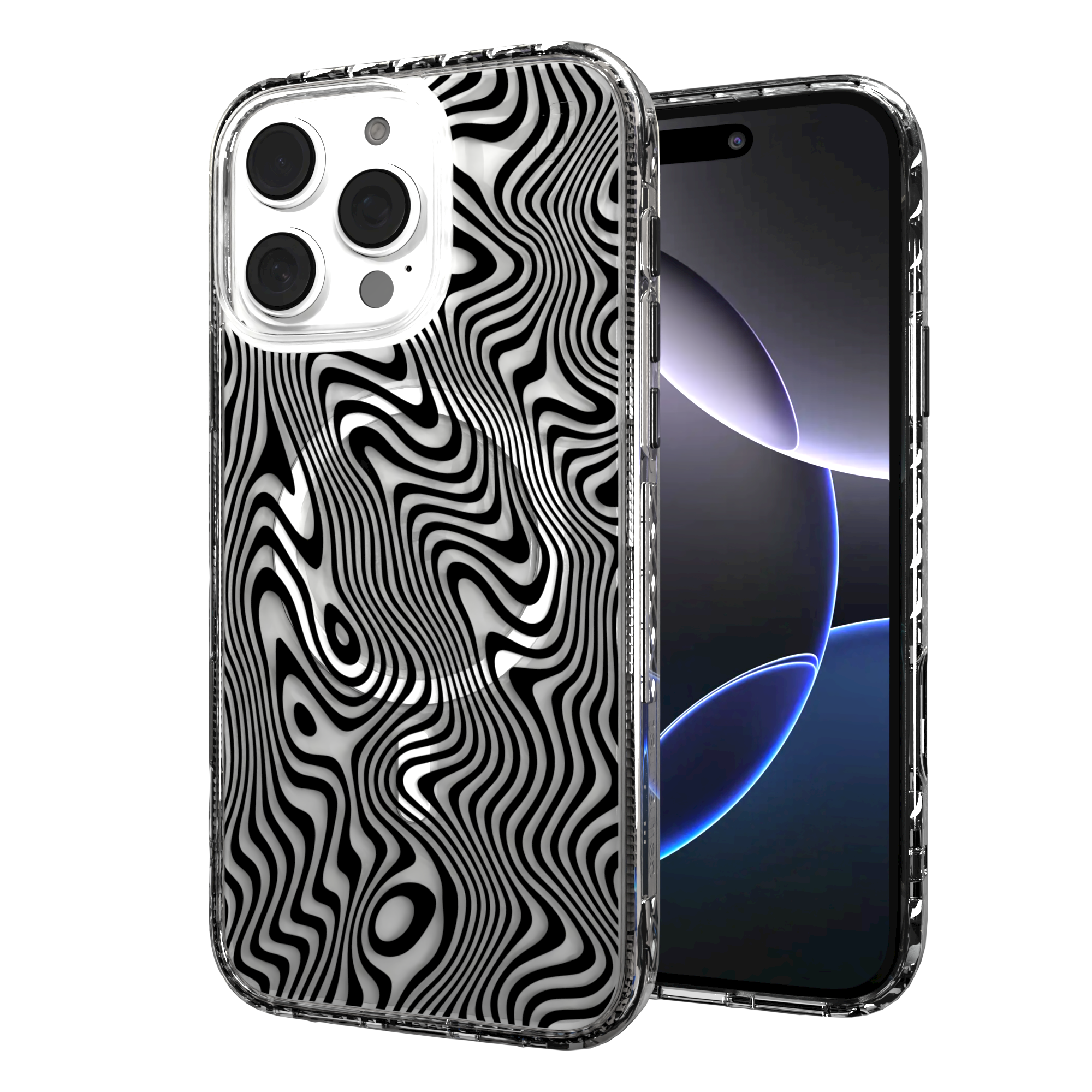 iPhone 16 Series | MagSafe | Monochromatic Case Designs | Swirling Tides Tide / iPhone 16 Pro Max / Clear