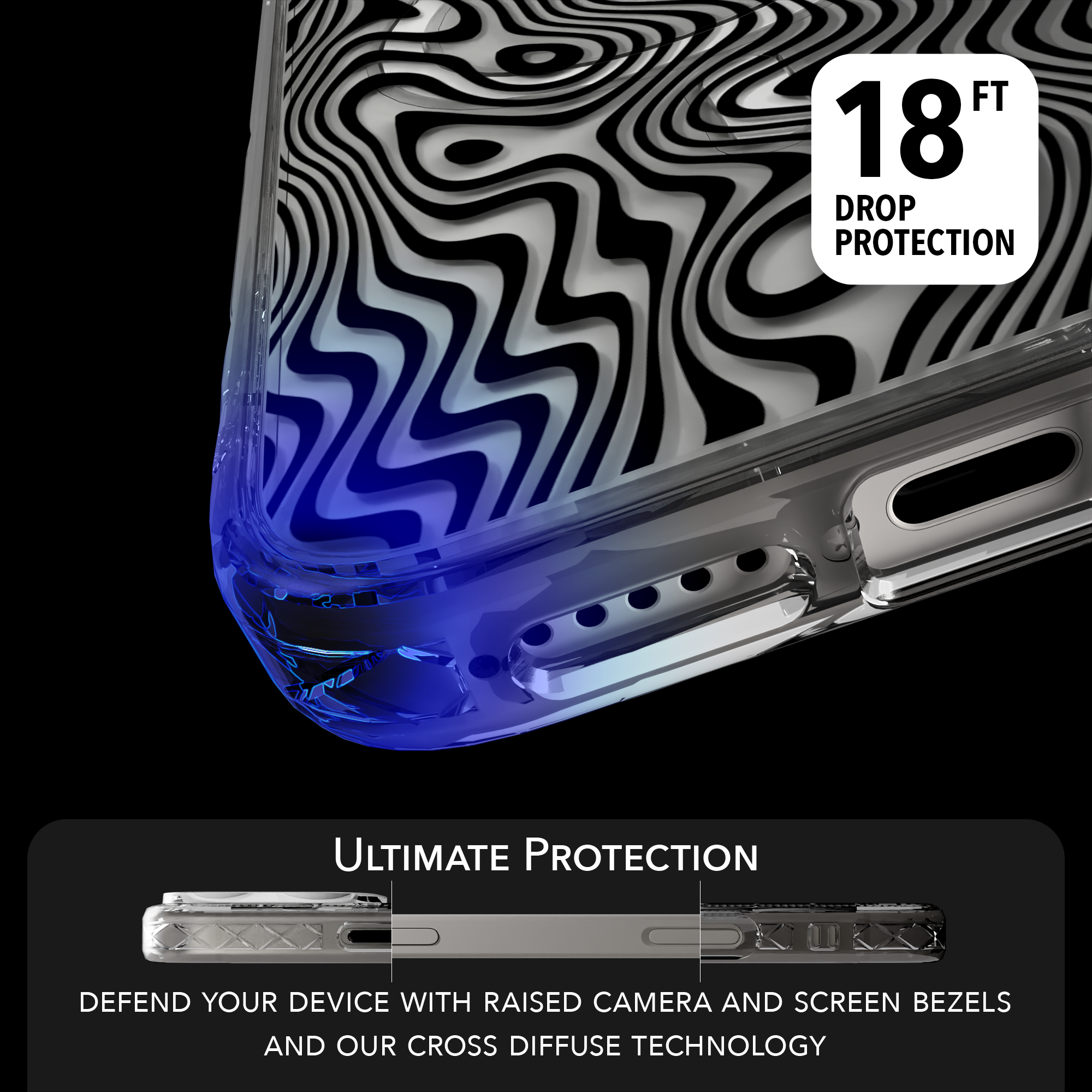 iPhone 16 Series | MagSafe | Monochromatic Case Designs | Swirling Tides Tide / iPhone 16 Pro Max / Clear