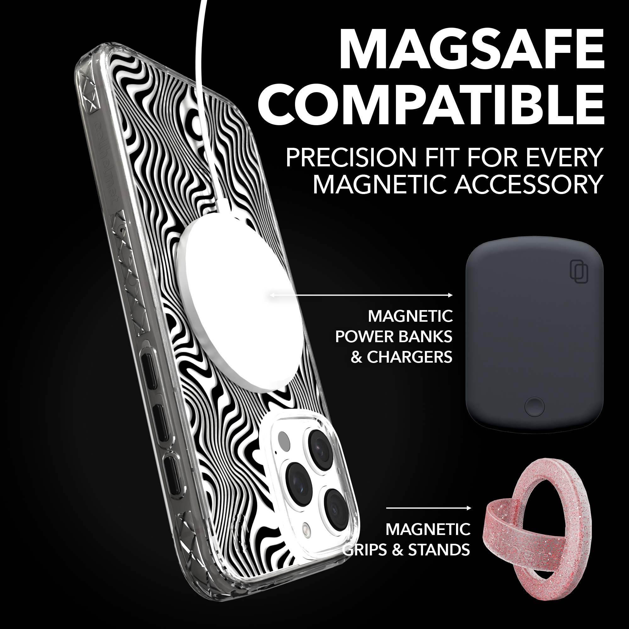 iPhone 16 Series | MagSafe | Monochromatic Case Designs | Swirling Tides Tide / iPhone 16 Pro Max / Clear
