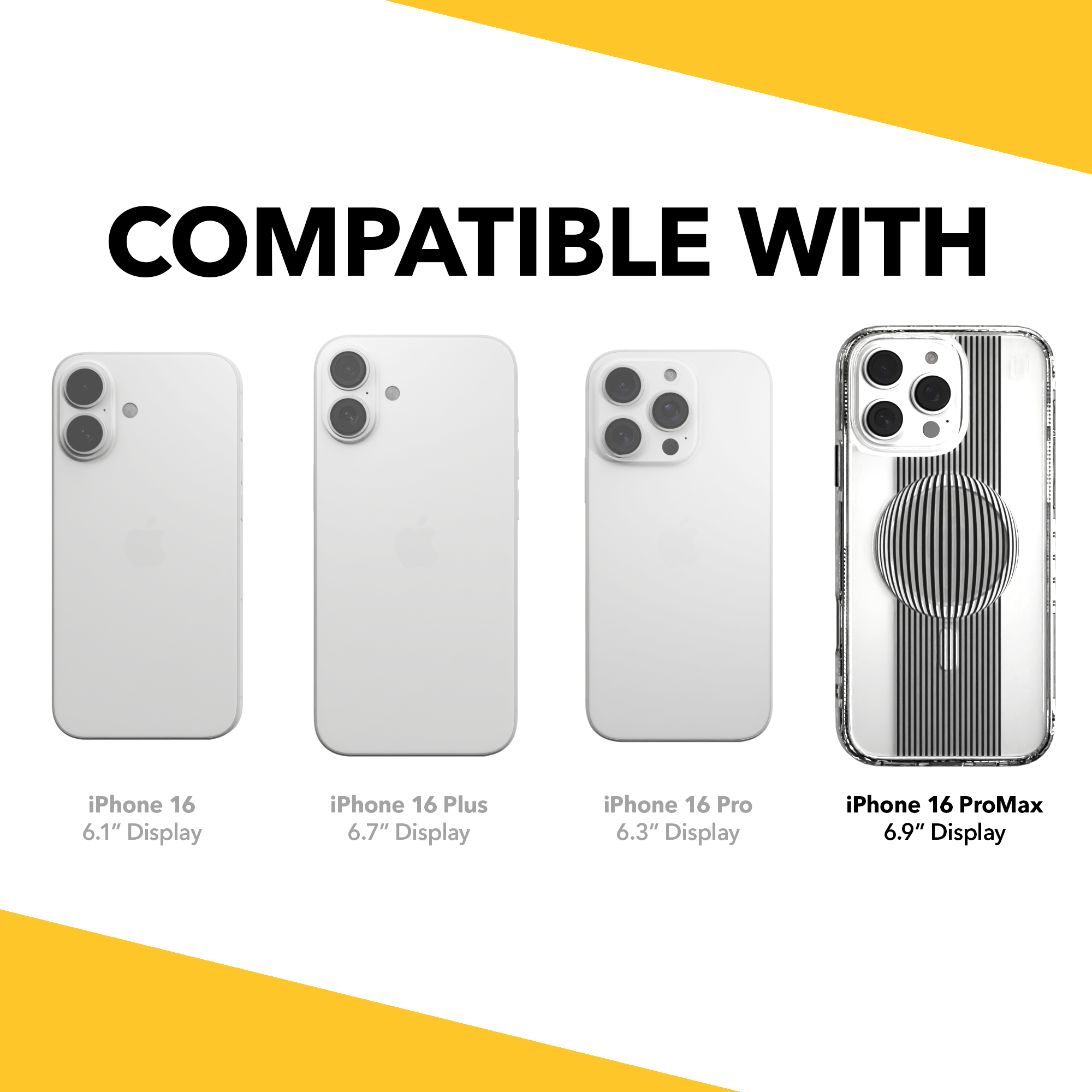 iPhone 16 Series | MagSafe | Monochromatic Case Designs | Gravity Sphere Gravity / iPhone 16 Pro Max / Clear