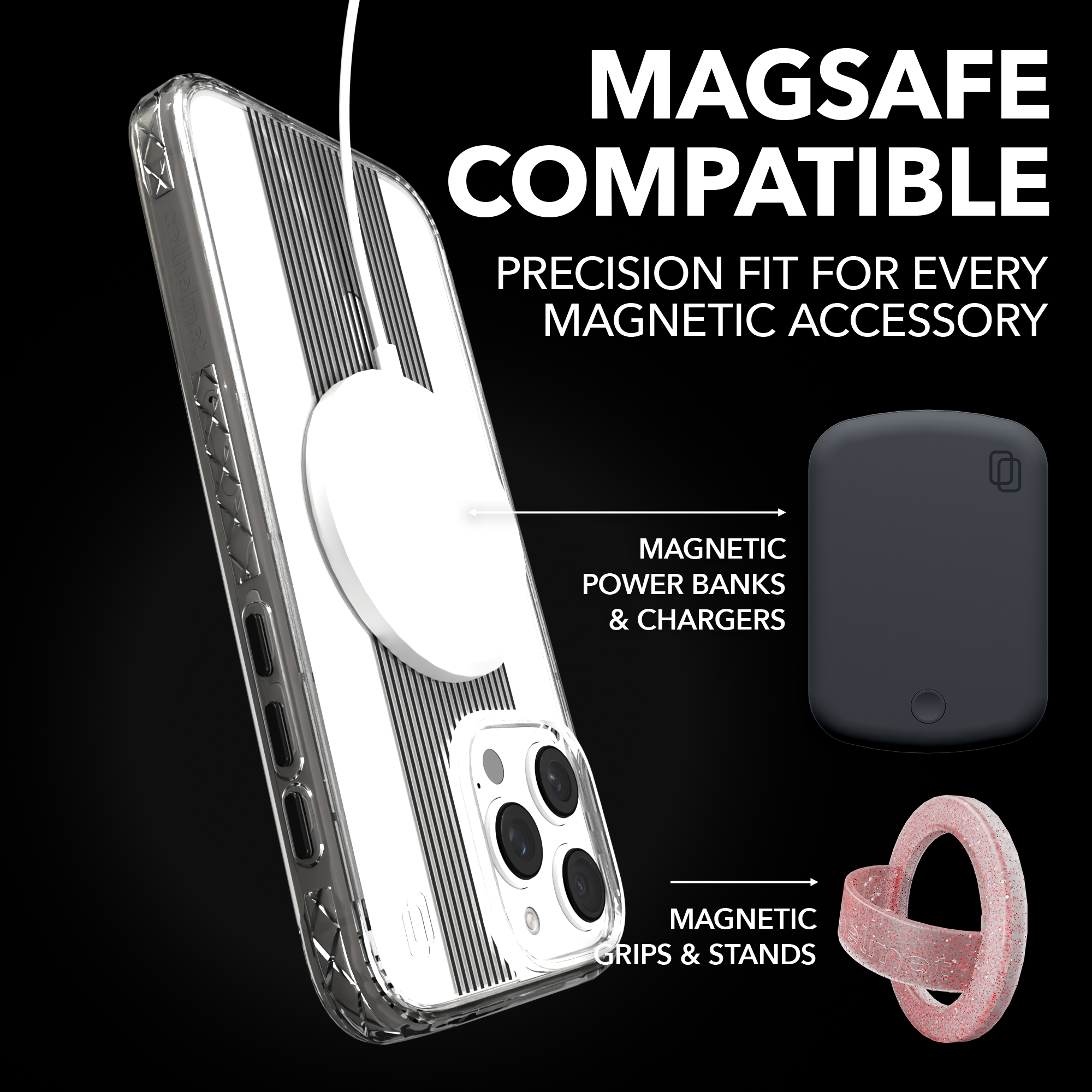 iPhone 16 Series | MagSafe | Monochromatic Case Designs | Gravity Sphere Gravity / iPhone 16 Pro Max / Clear