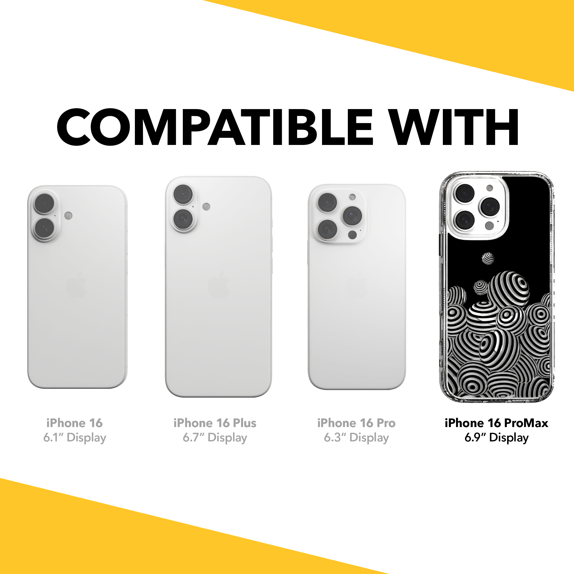 iPhone 16 Series | MagSafe | Monochromatic Collection | 3D Orb Swirl Ballpit / iPhone 16 Pro Max / Clear