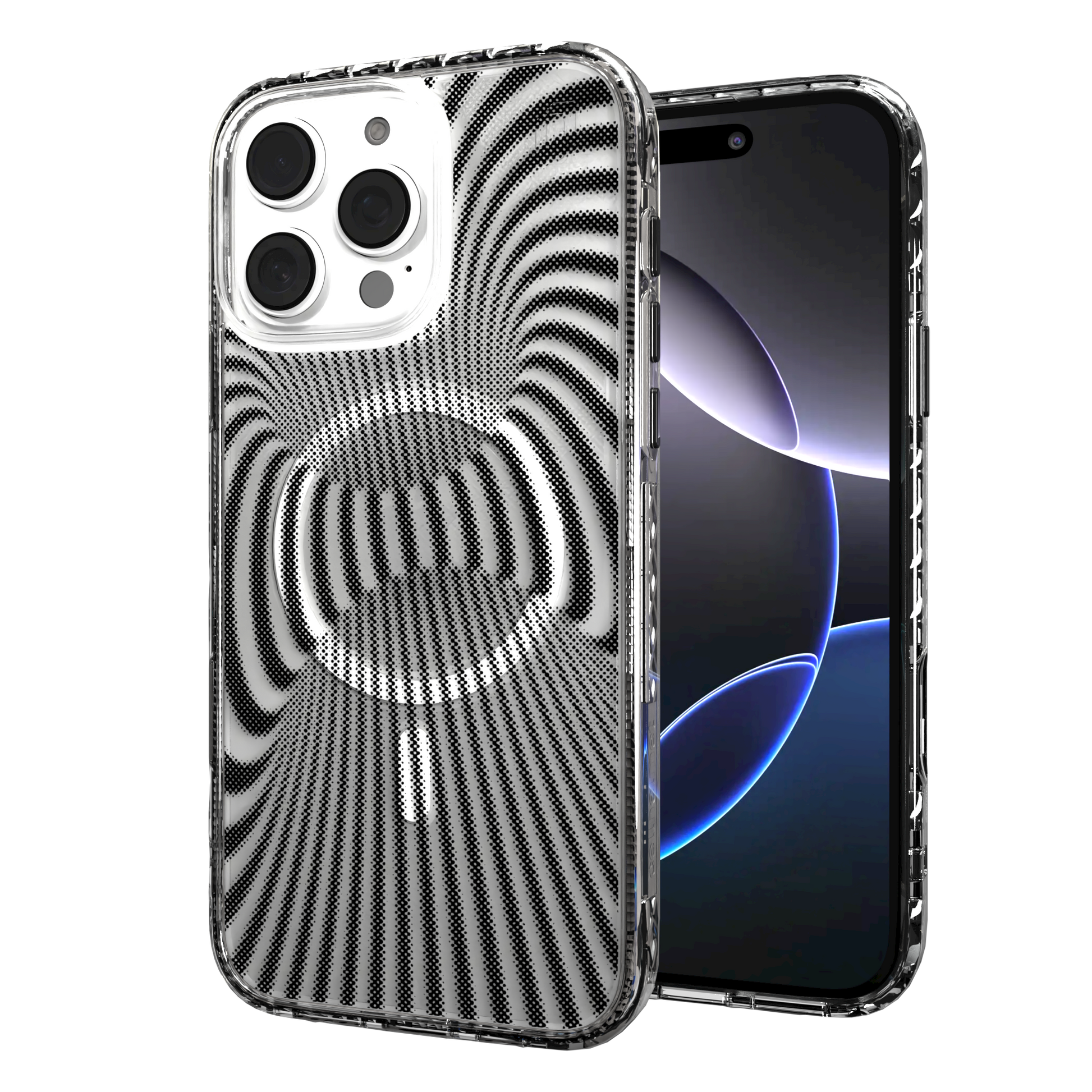 iPhone 16 Series | MagSafe | Monochromatic Case Designs | Trippy Tunnel Tunnel / iPhone 16 Pro Max / Clear