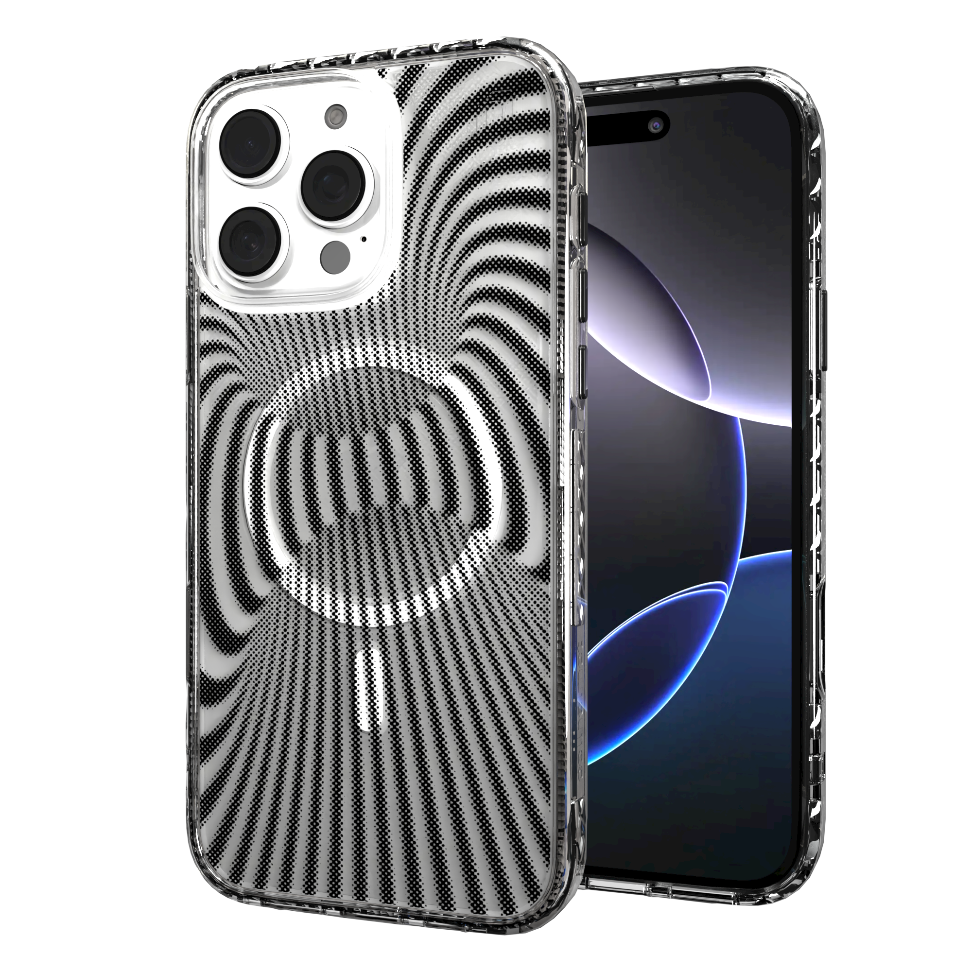 iPhone 16 Series | MagSafe | Monochromatic Case Designs | Trippy Tunnel Tunnel / iPhone 16 Pro Max / Clear
