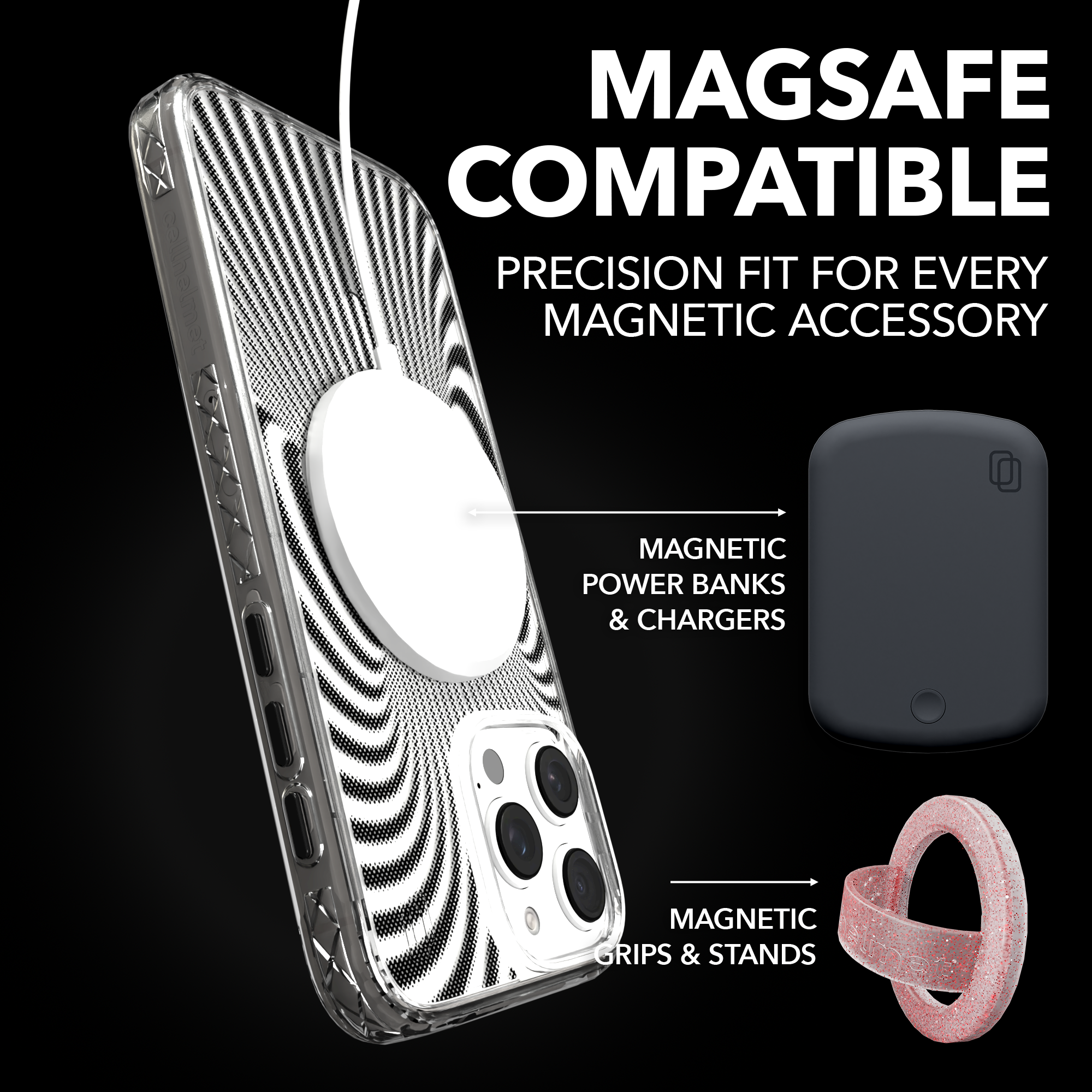 iPhone 16 Series | MagSafe | Monochromatic Case Designs | Trippy Tunnel Tunnel / iPhone 16 Pro Max / Clear