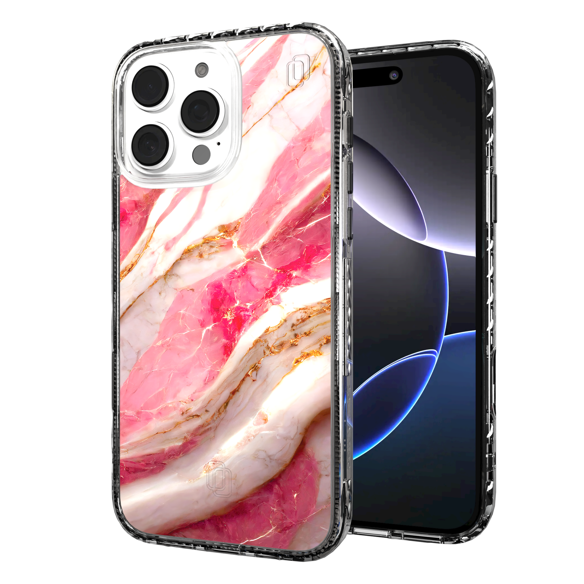 iPhone 16 Series | MagSafe | Stone Beauty Case Collection | New Dawn Pink, White & Gold Marble New Dawn / iPhone 16 Pro Max / Clear