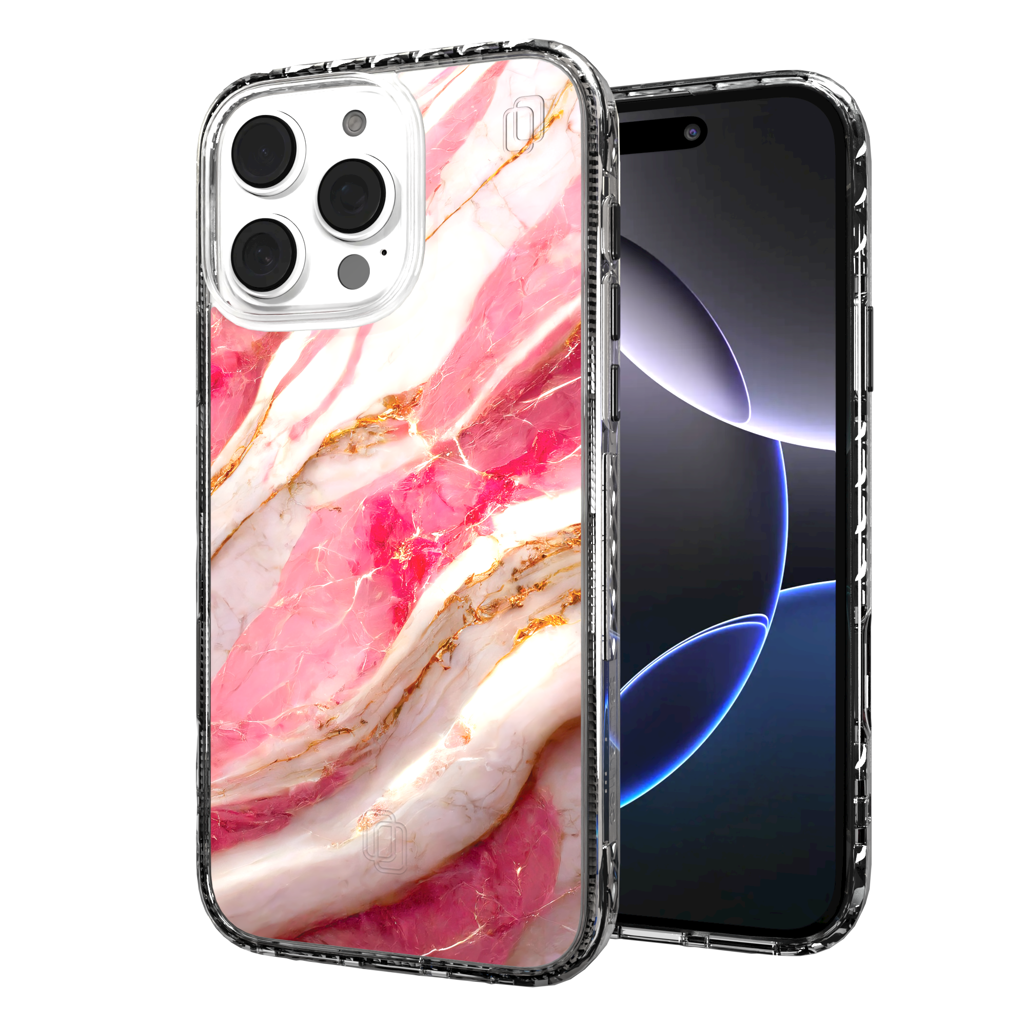 iPhone 16 Series | MagSafe | Stone Beauty Case Collection | New Dawn Pink, White & Gold Marble New Dawn / iPhone 16 Pro Max / Clear