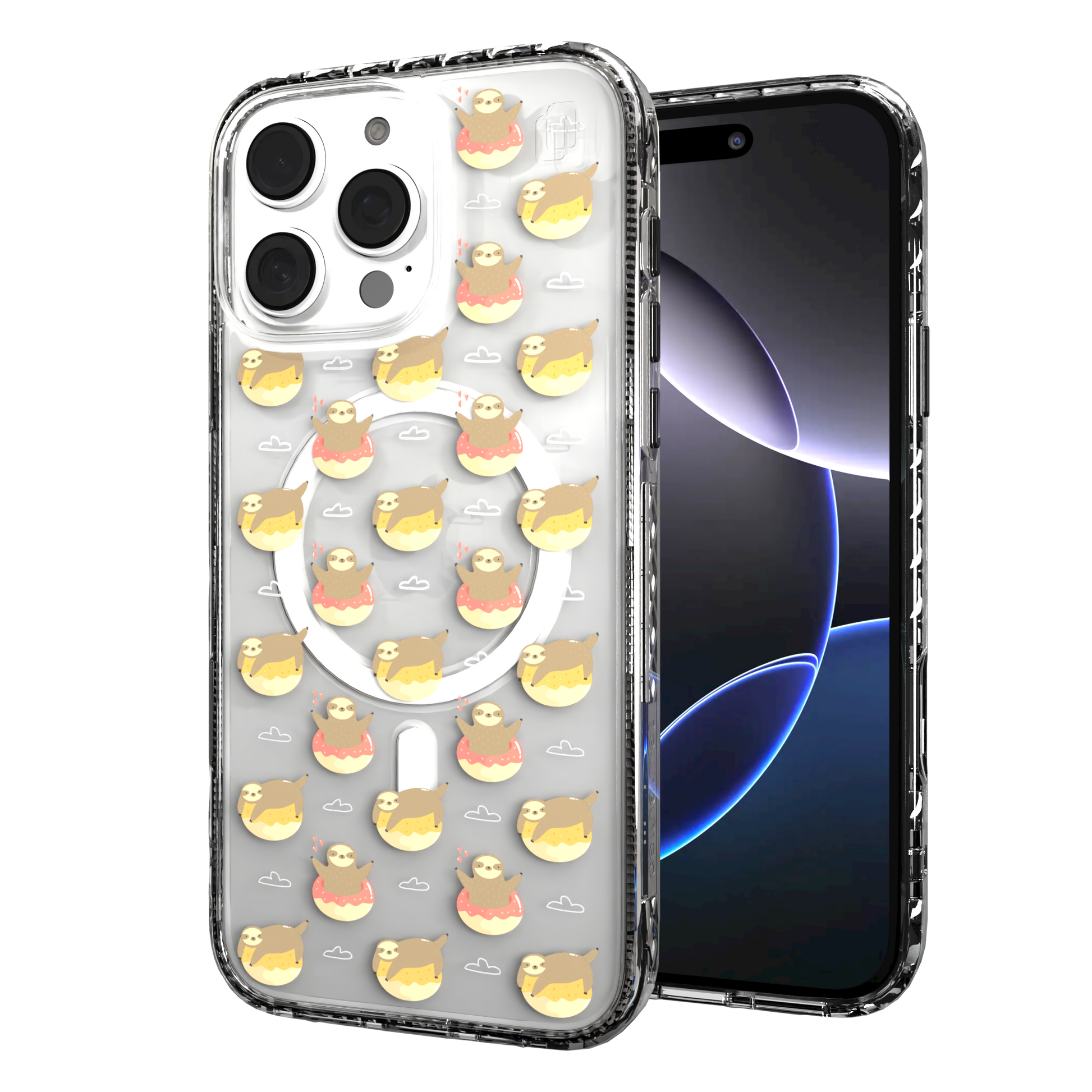 iPhone 16 Series | MagSafe | Sloth Case Collection | Dreamy Sloth Dreamy Sloth / iPhone 16 Pro Max / Clear