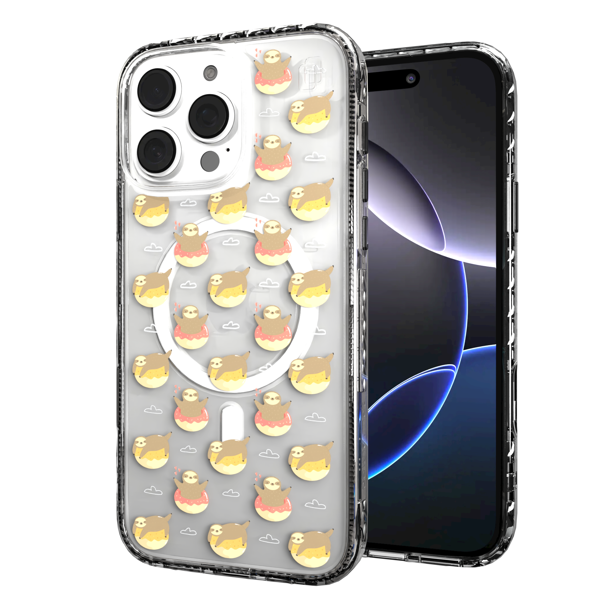 iPhone 16 Series | MagSafe | Sloth Case Collection | Dreamy Sloth Dreamy Sloth / iPhone 16 Pro Max / Clear
