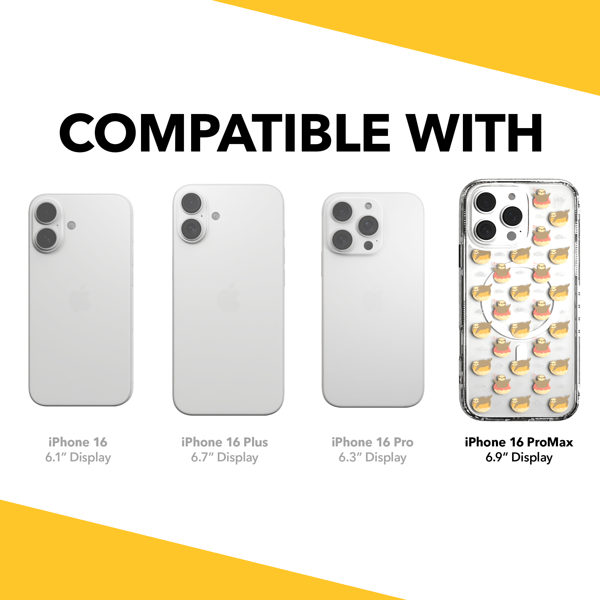 iPhone 16 Series | MagSafe | Sloth Case Collection | Dreamy Sloth Dreamy Sloth / iPhone 16 Pro Max / Clear