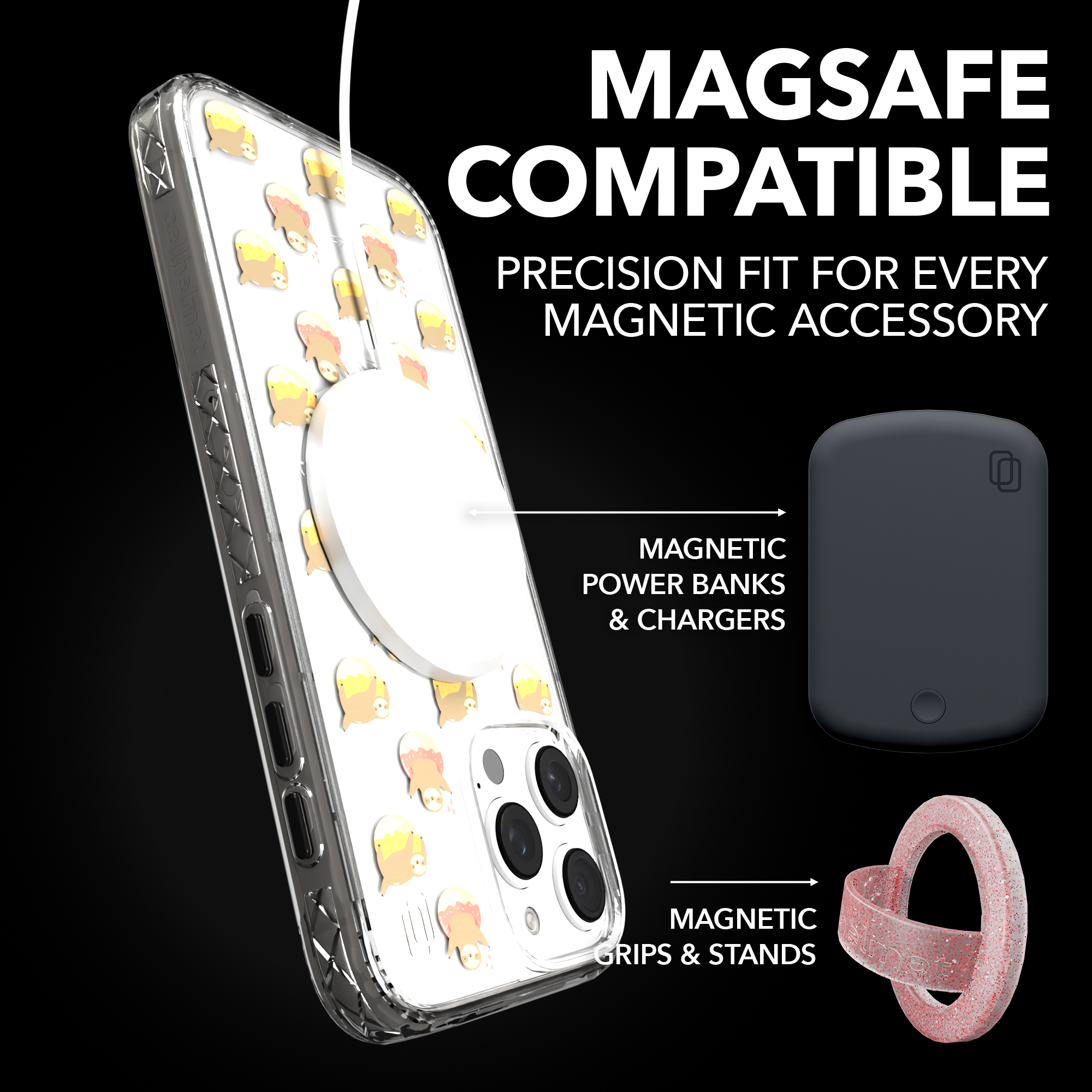 iPhone 16 Series | MagSafe | Sloth Case Collection | Dreamy Sloth Dreamy Sloth / iPhone 16 Pro Max / Clear
