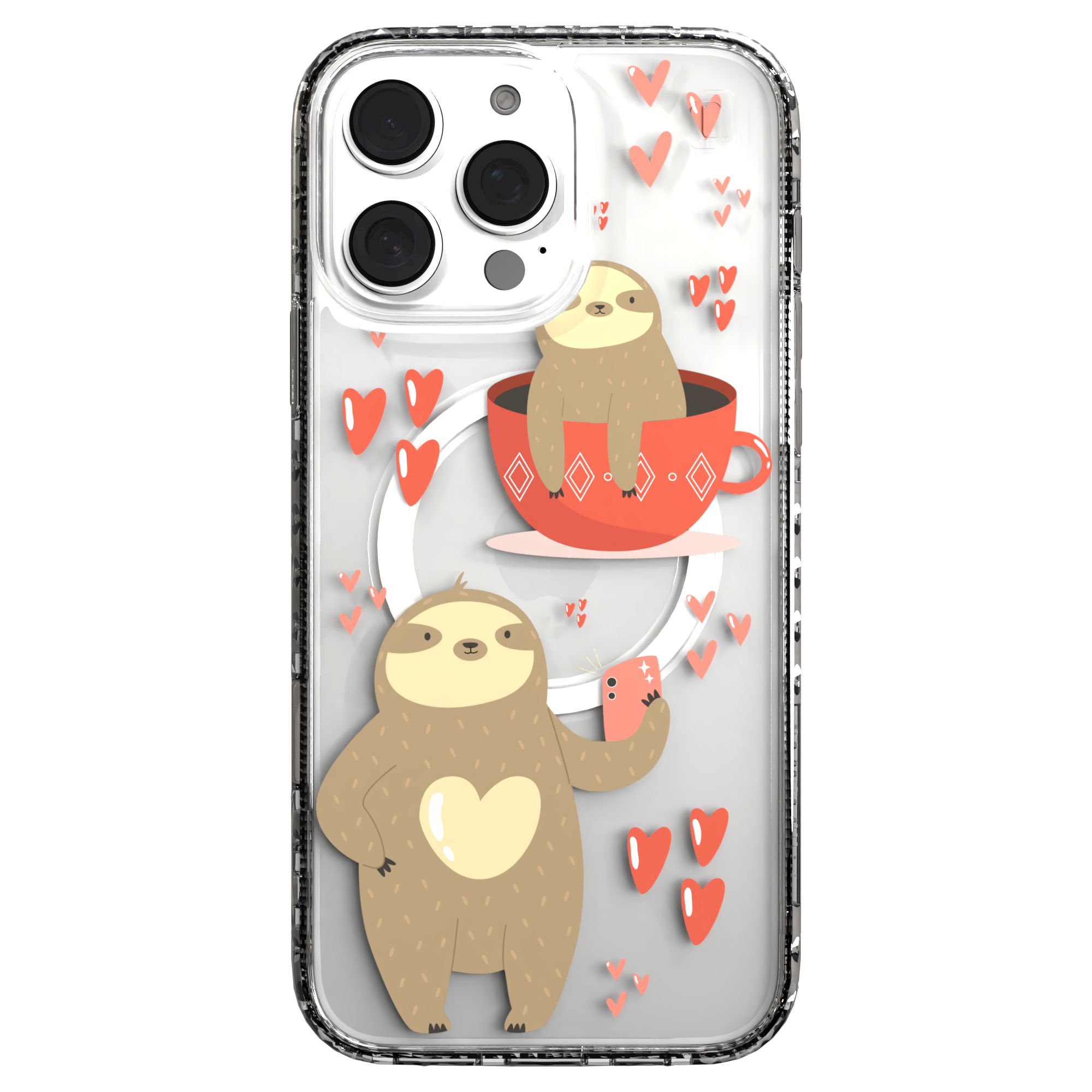 iPhone 16 Series | MagSafe | Sloth Case Collection | Sloths In Love Sloth Haven / iPhone 16 Pro Max / Clear