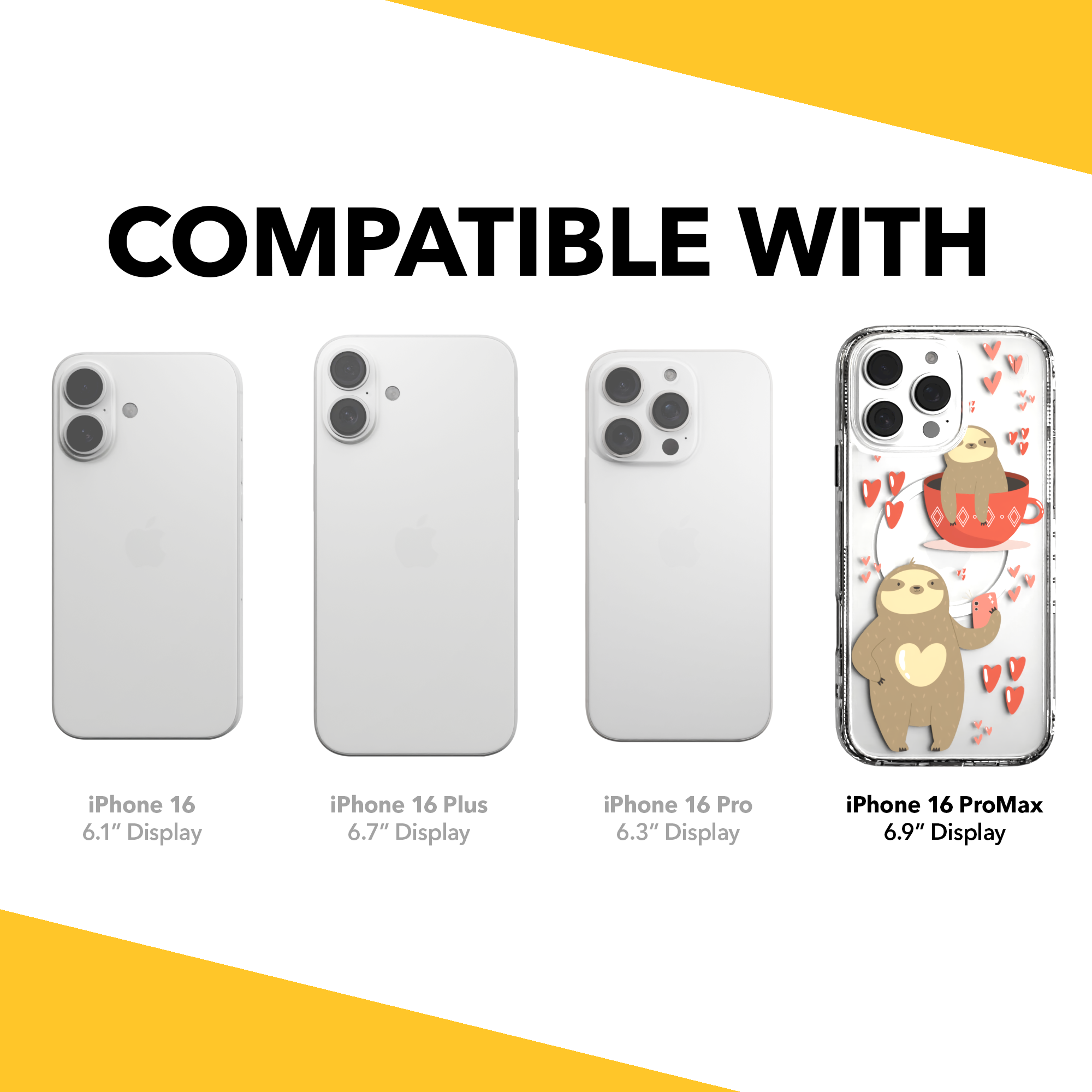 iPhone 16 Series | MagSafe | Sloth Case Collection | Sloths In Love Sloth Haven / iPhone 16 Pro Max / Clear