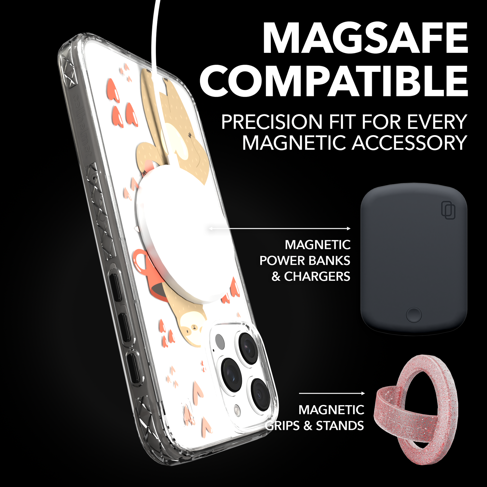 iPhone 16 Series | MagSafe | Sloth Case Collection | Sloths In Love Sloth Haven / iPhone 16 Pro Max / Clear