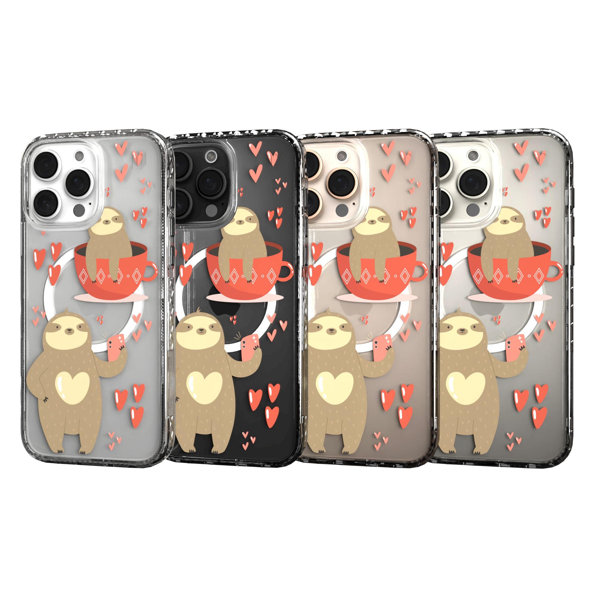 iPhone 16 Series | MagSafe | Sloth Case Collection | Sloths In Love Sloth Haven / iPhone 16 Pro Max / Clear