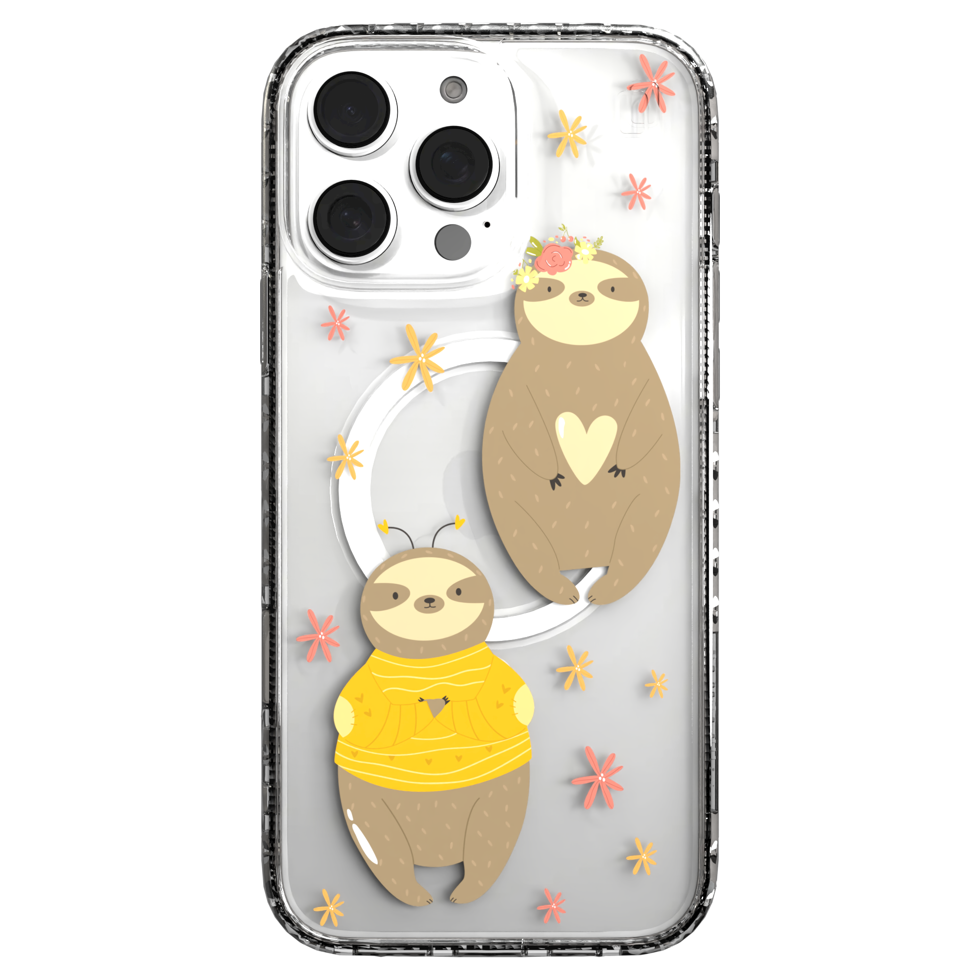 iPhone 16 Series | MagSafe | Sloth Case Collection | Lazy Sloths Lazy Sloth / iPhone 16 Pro Max / Clear