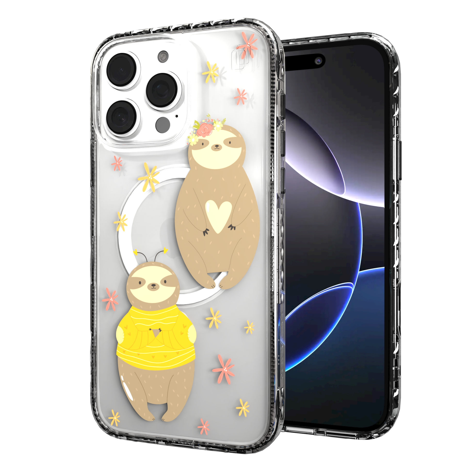 iPhone 16 Series | MagSafe | Sloth Case Collection | Lazy Sloths Lazy Sloth / iPhone 16 Pro Max / Clear