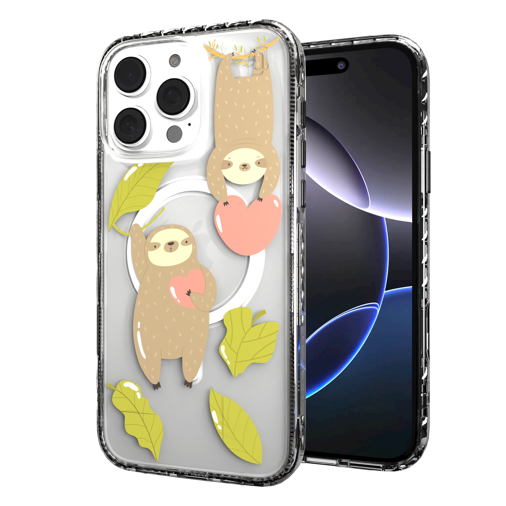 iPhone 16 Series | MagSafe | Sloth Case Collection | Slothy Vibes Slothy Vibes / iPhone 16 Pro Max / Clear