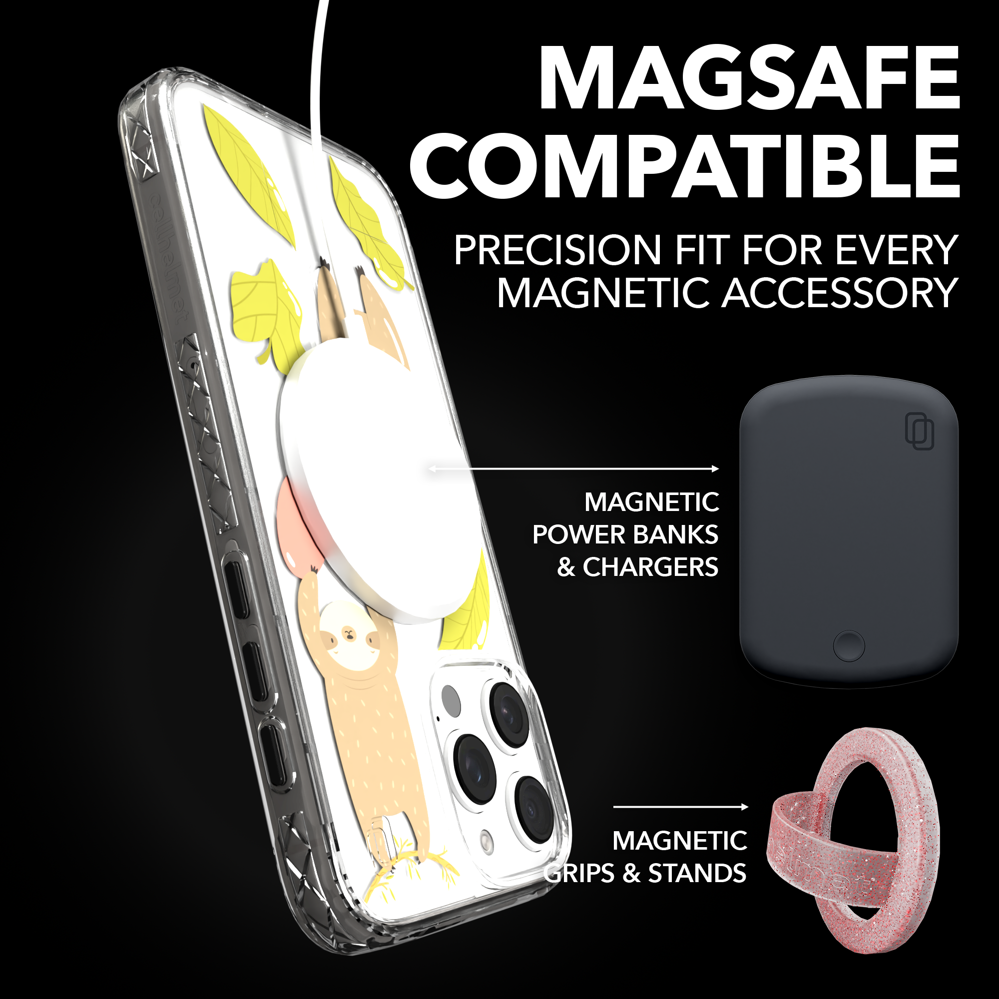 iPhone 16 Series | MagSafe | Sloth Case Collection | Slothy Vibes Slothy Vibes / iPhone 16 Pro Max / Clear