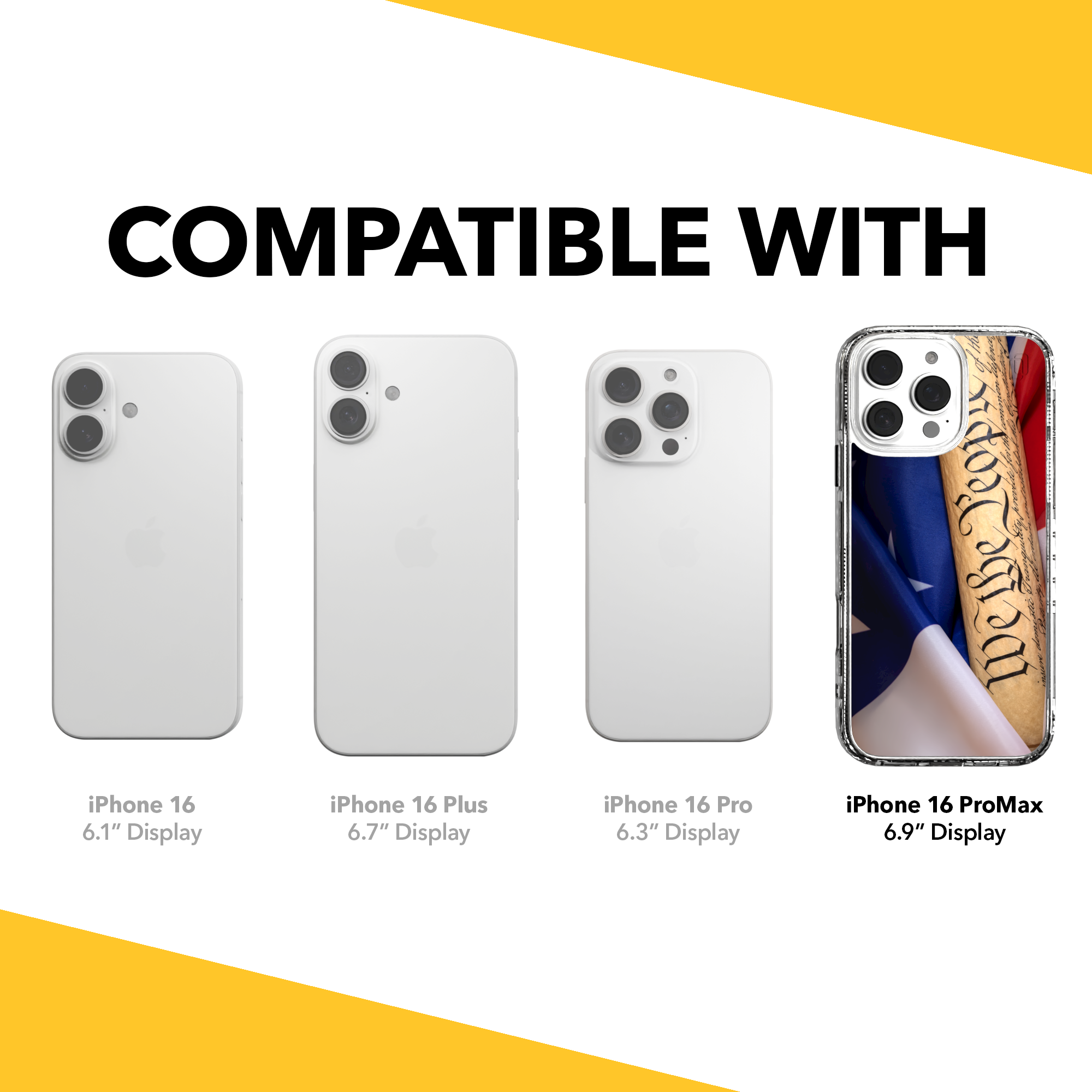 iPhone 16 Series | MagSafe | Red, White & Blue Case Collection | We The People American Flag United We Stand / iPhone 16 Pro Max / Clear