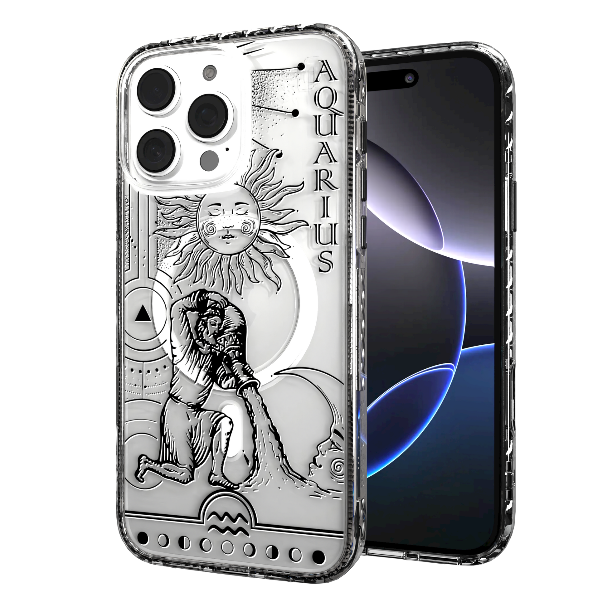 iPhone 16 Series | MagSafe | Zodiac Collection | Aquarius Aquarius Black / iPhone 16 Pro Max / Clear