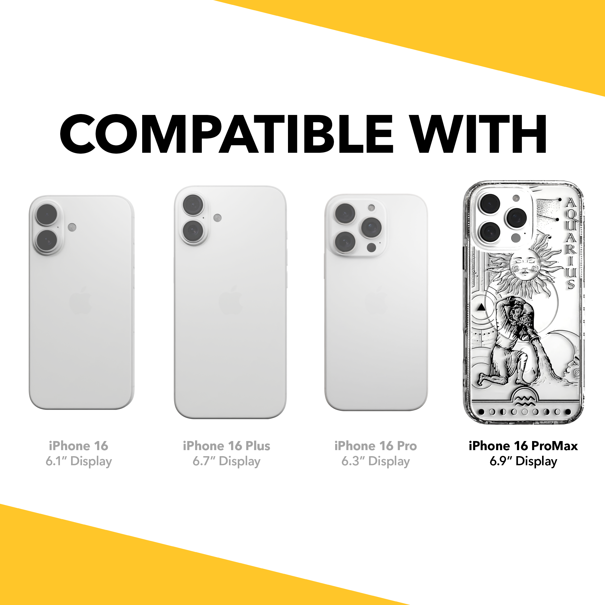 iPhone 16 Series | MagSafe | Zodiac Collection | Aquarius Aquarius Black / iPhone 16 Pro Max / Clear