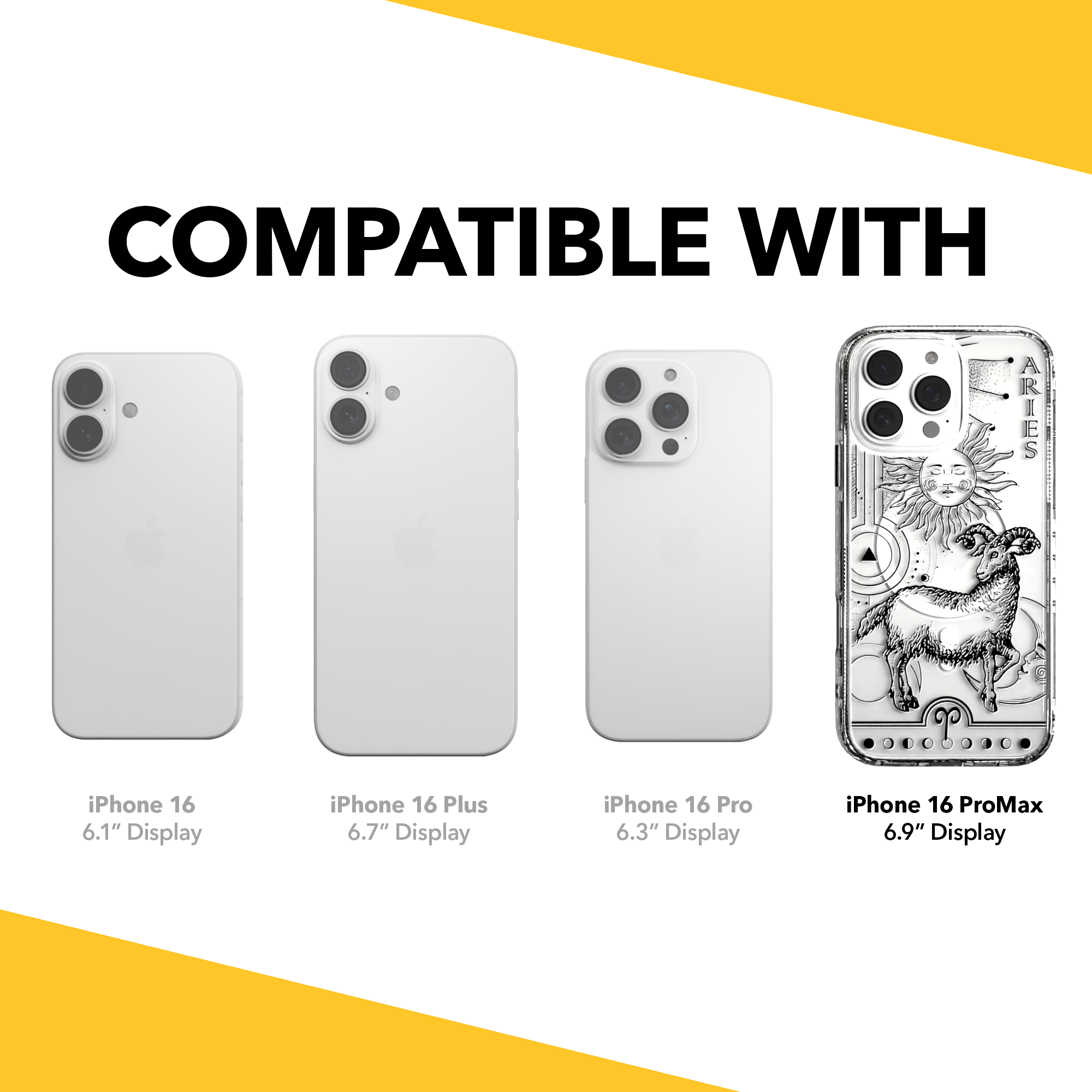 iPhone 16 Series | MagSafe | Zodiac Collection | Aries Aries Black / iPhone 16 Pro Max / Clear