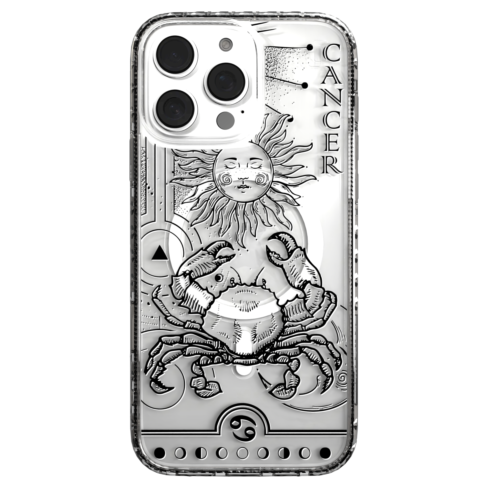 iPhone 16 Series | MagSafe | Zodiac Collection | Cancer Cancer Black / iPhone 16 Pro Max / Clear