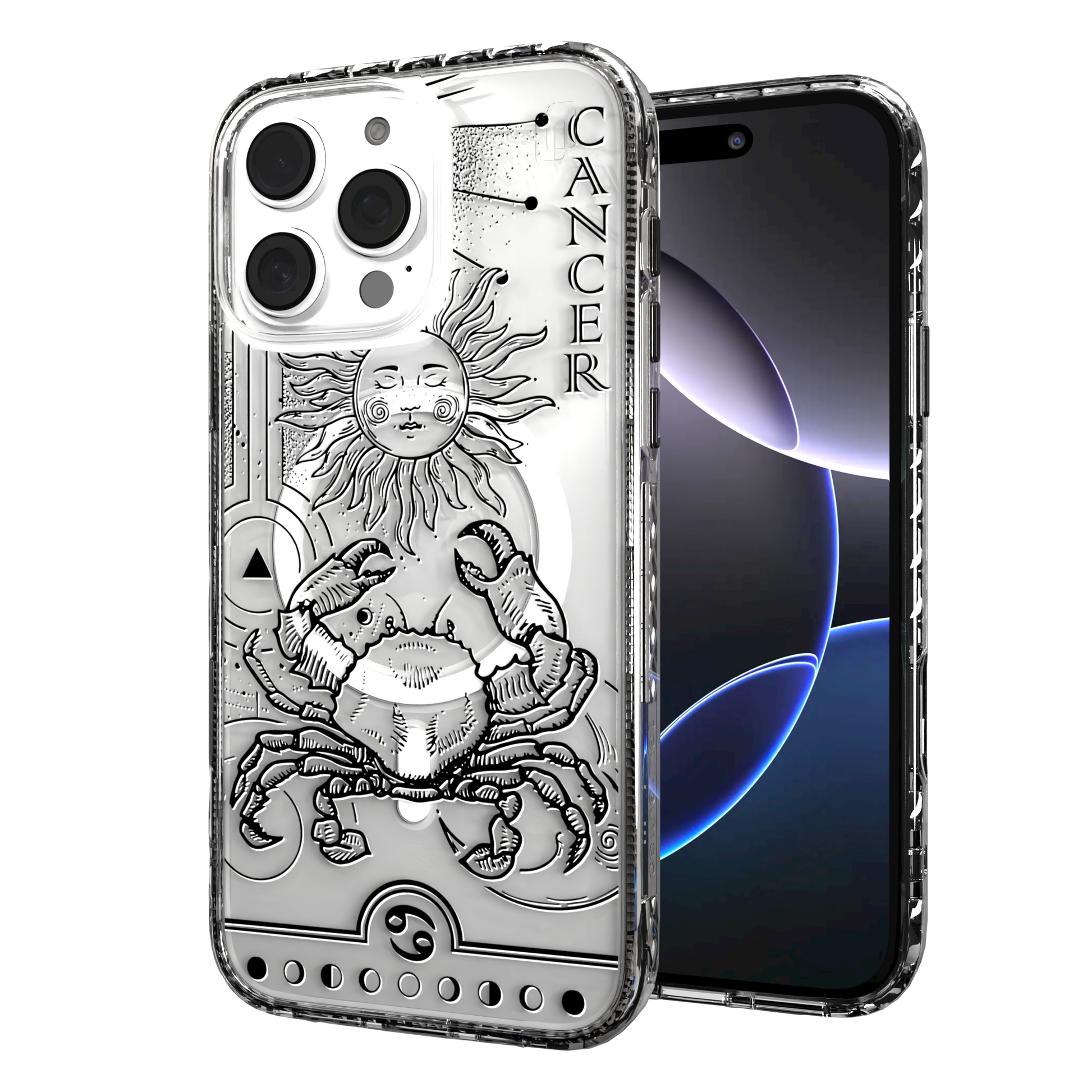 iPhone 16 Series | MagSafe | Zodiac Collection | Cancer Cancer Black / iPhone 16 Pro Max / Clear