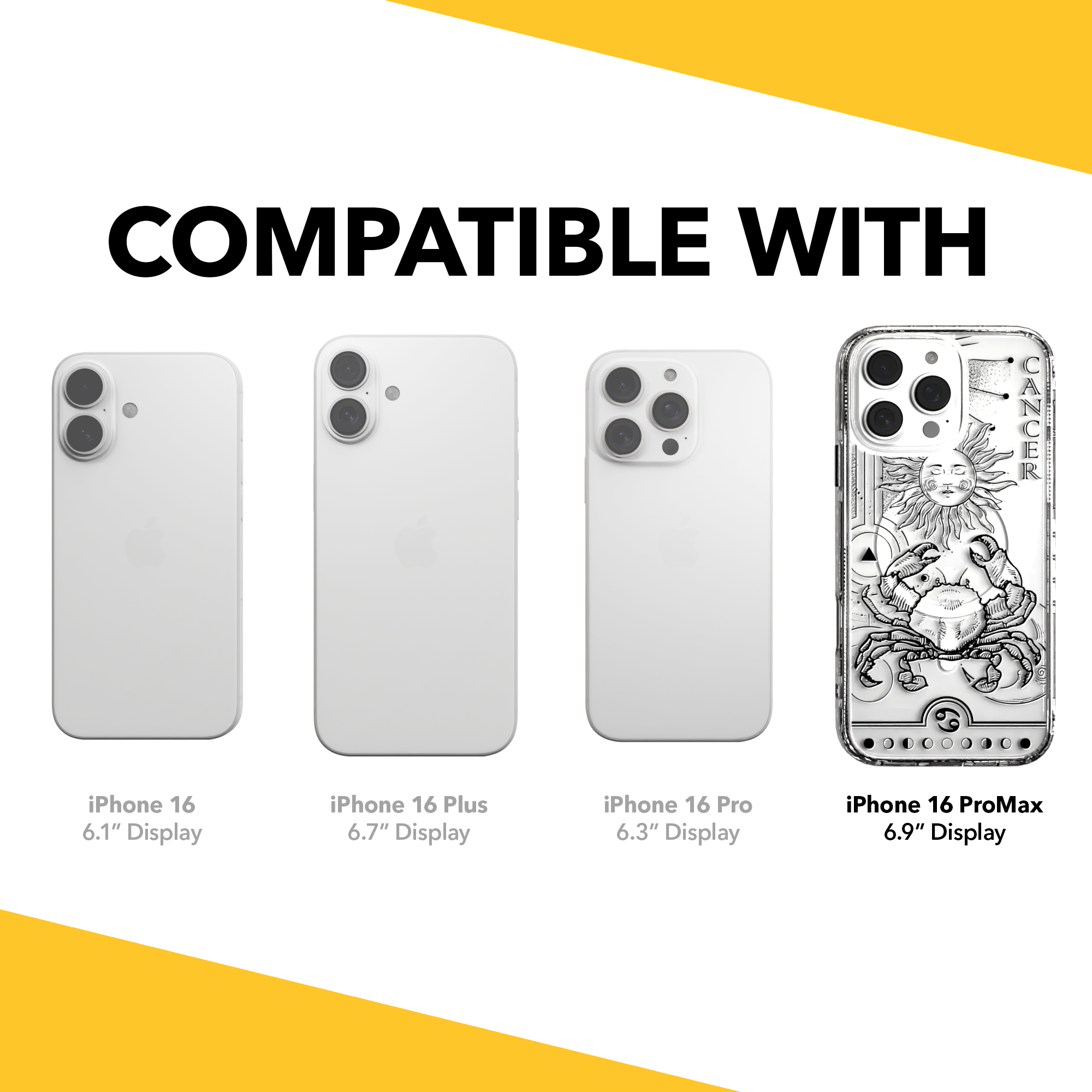 iPhone 16 Series | MagSafe | Zodiac Collection | Cancer Cancer Black / iPhone 16 Pro Max / Clear