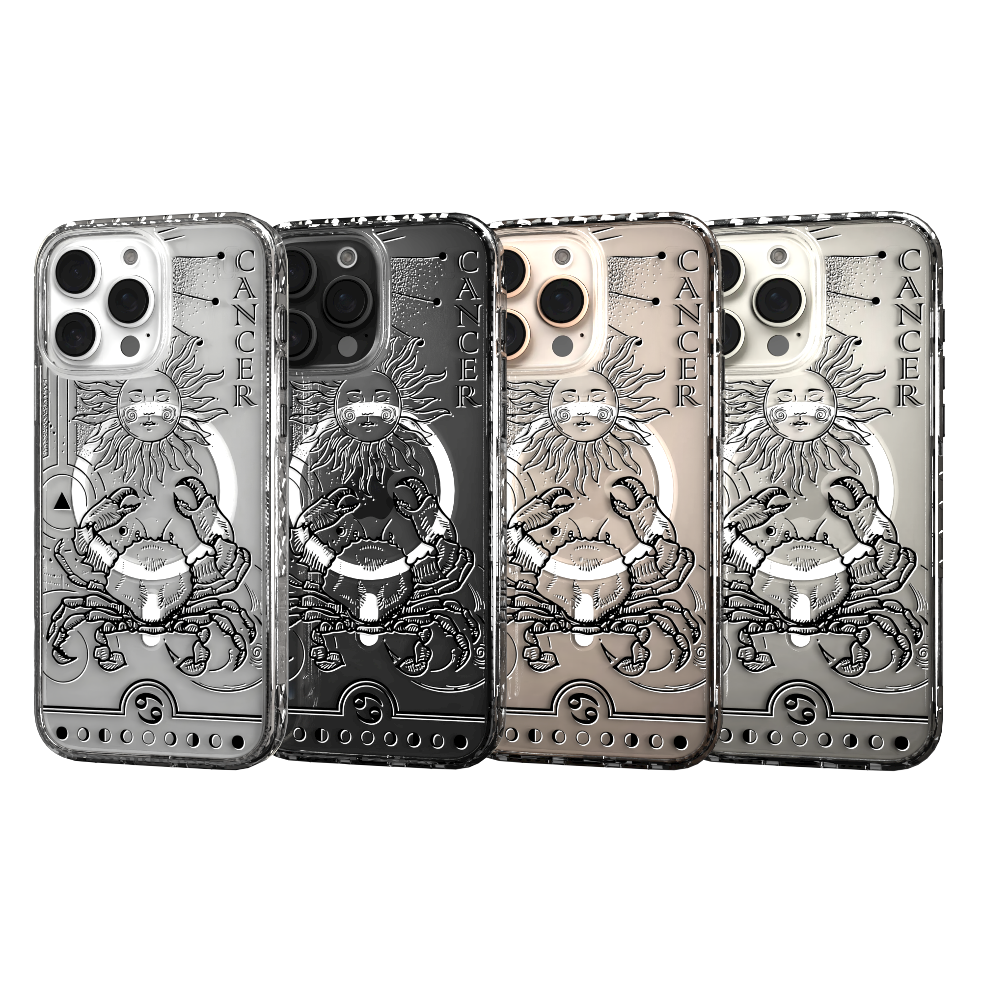 iPhone 16 Series | MagSafe | Zodiac Collection | Cancer Cancer Black / iPhone 16 Pro Max / Clear