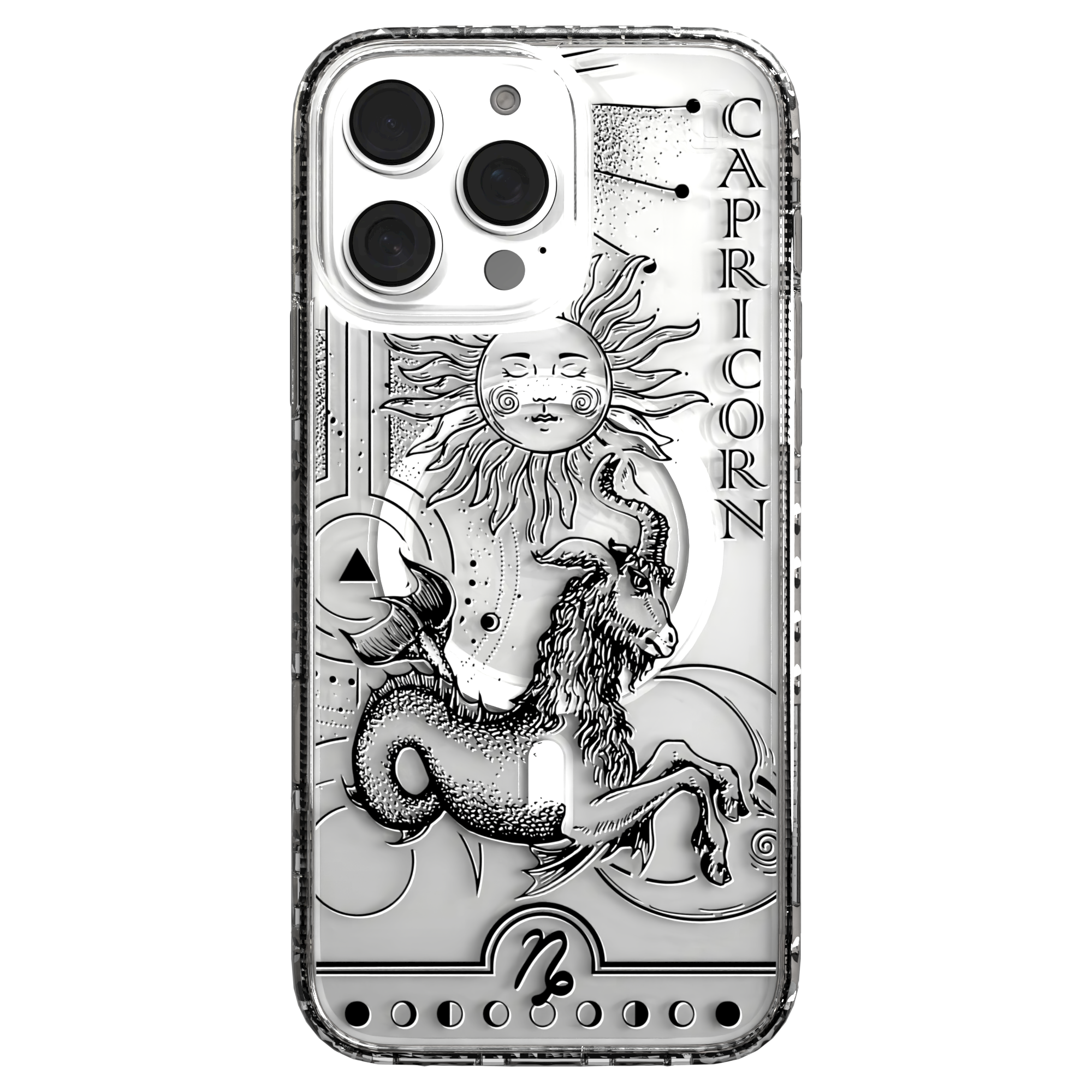 iPhone 16 Series | MagSafe | Zodiac Collection |Capricorn Capricorn Black / iPhone 16 Pro Max / Clear