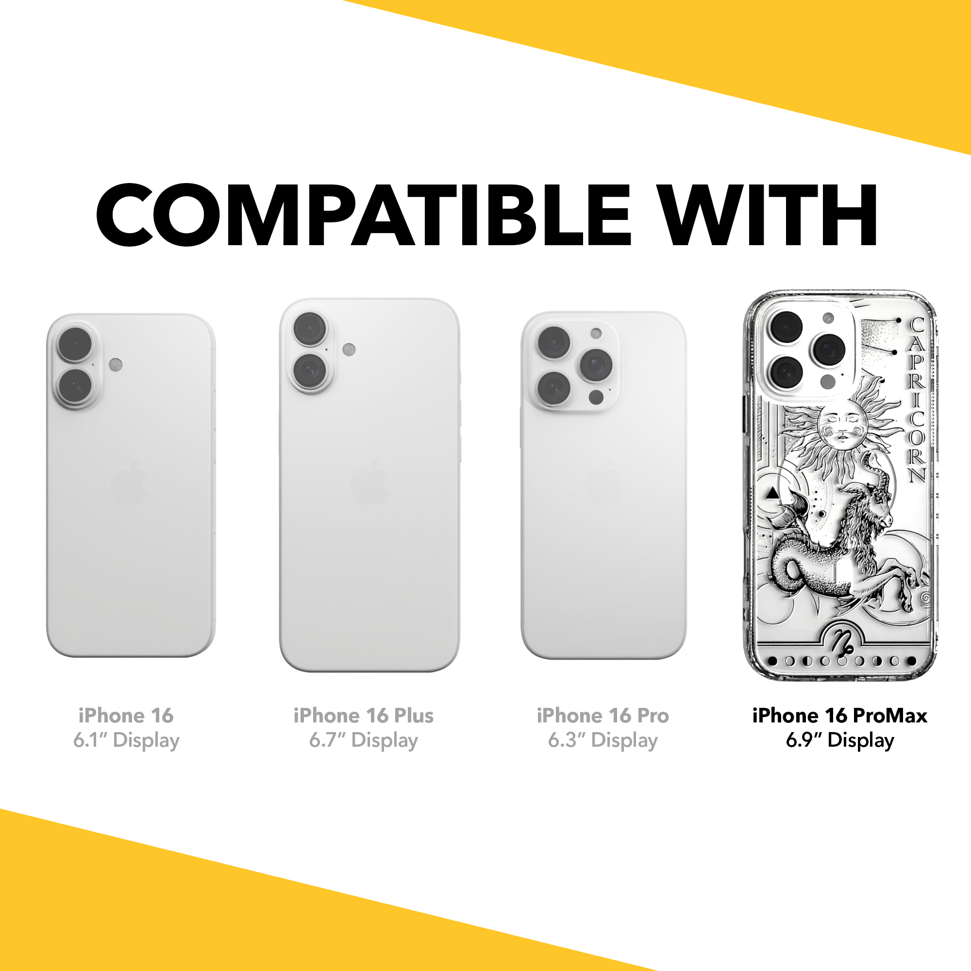 iPhone 16 Series | MagSafe | Zodiac Collection |Capricorn Capricorn Black / iPhone 16 Pro Max / Clear