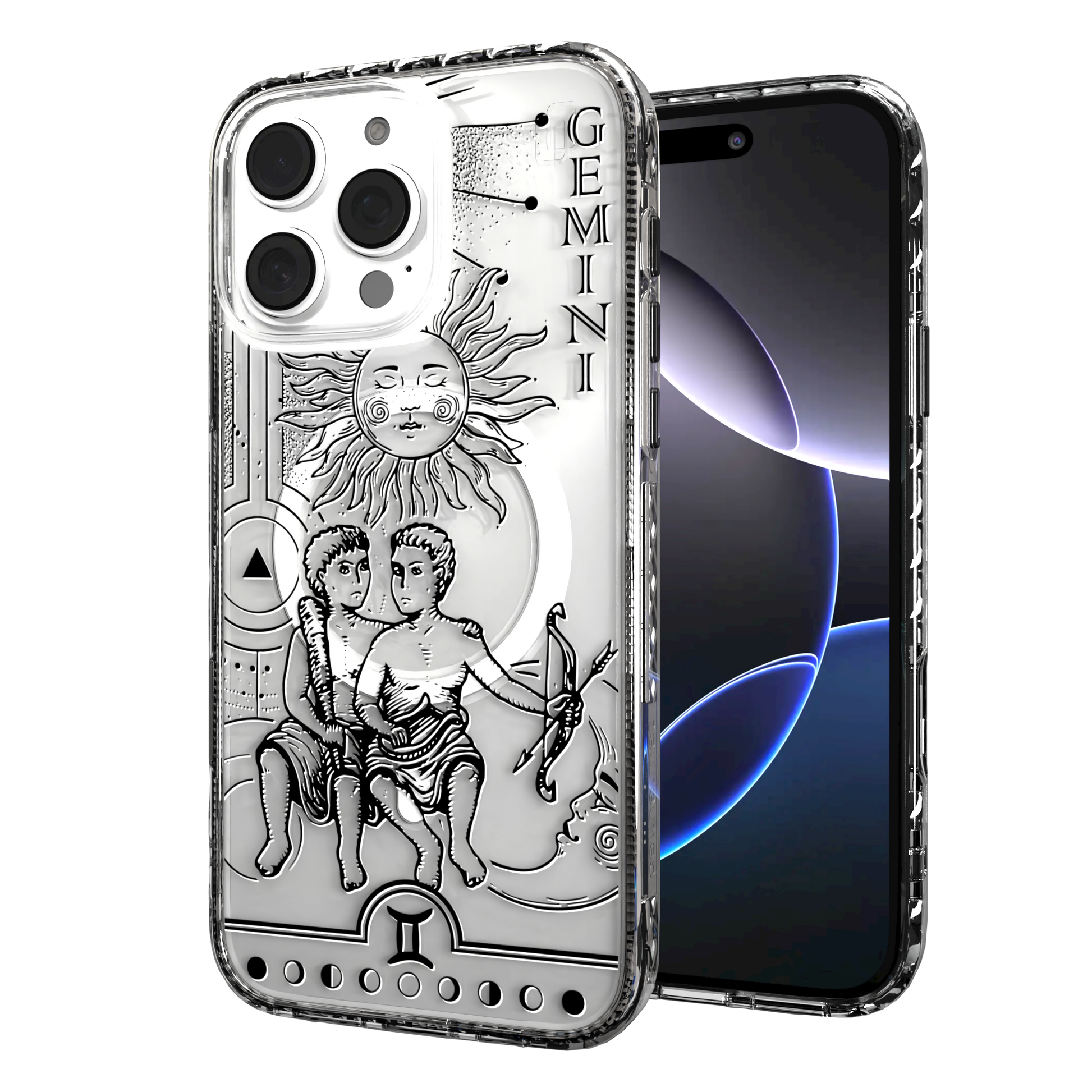iPhone 16 Series | MagSafe | Zodiac Collection | Gemini Gemini Black / iPhone 16 Pro Max / Clear