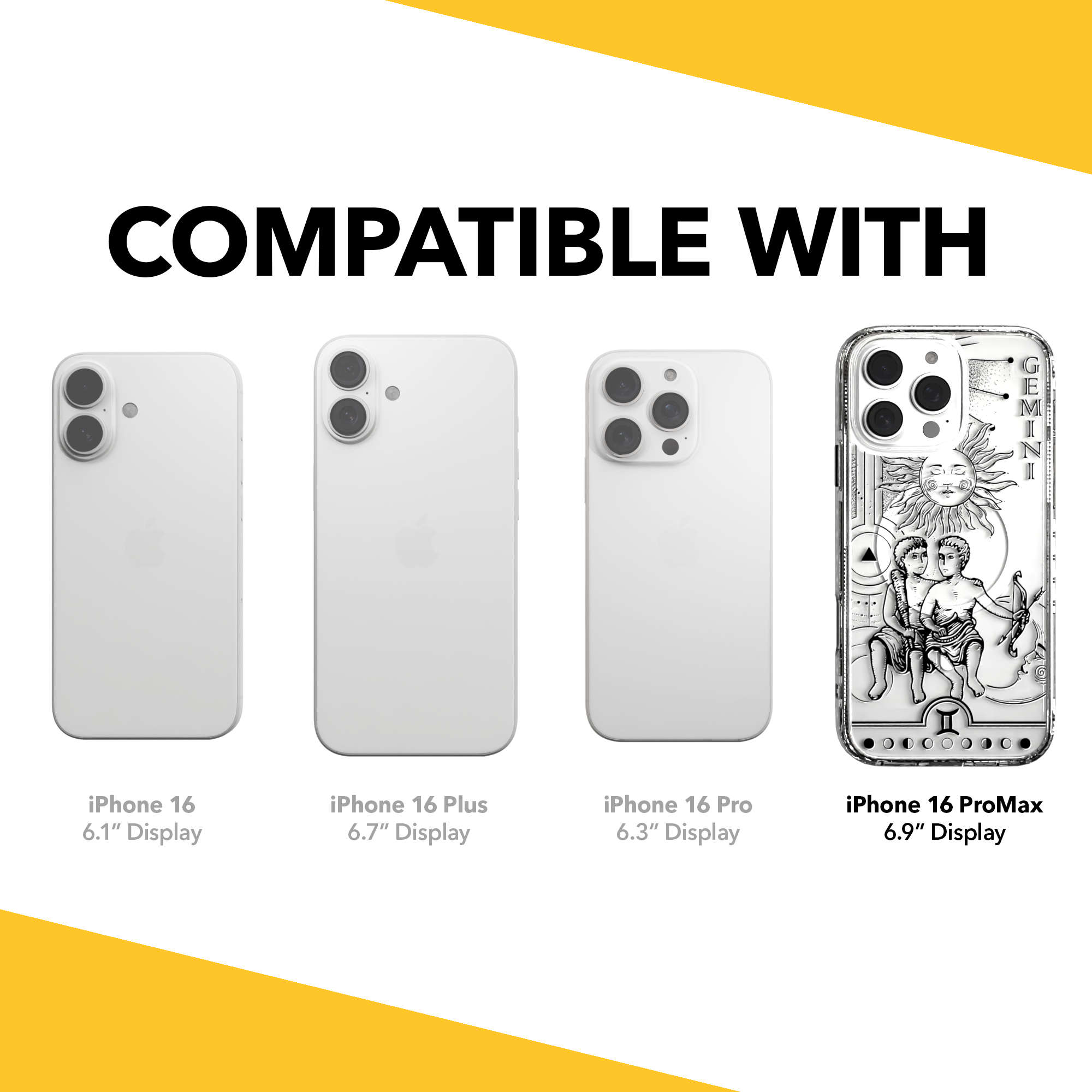 iPhone 16 Series | MagSafe | Zodiac Collection | Gemini Gemini Black / iPhone 16 Pro Max / Clear