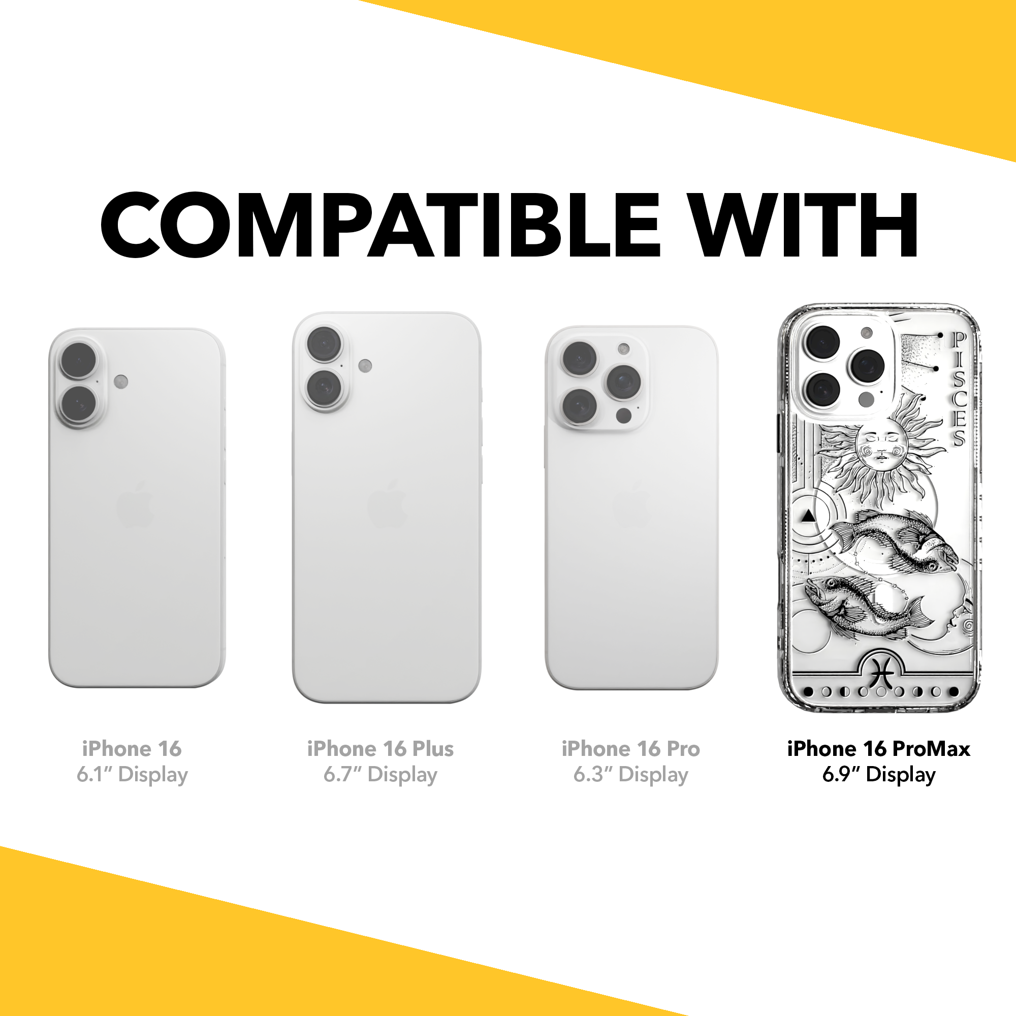 iPhone 16 Series | MagSafe | Zodiac Collection | Pisces Pisces Black / iPhone 16 Pro Max / Clear